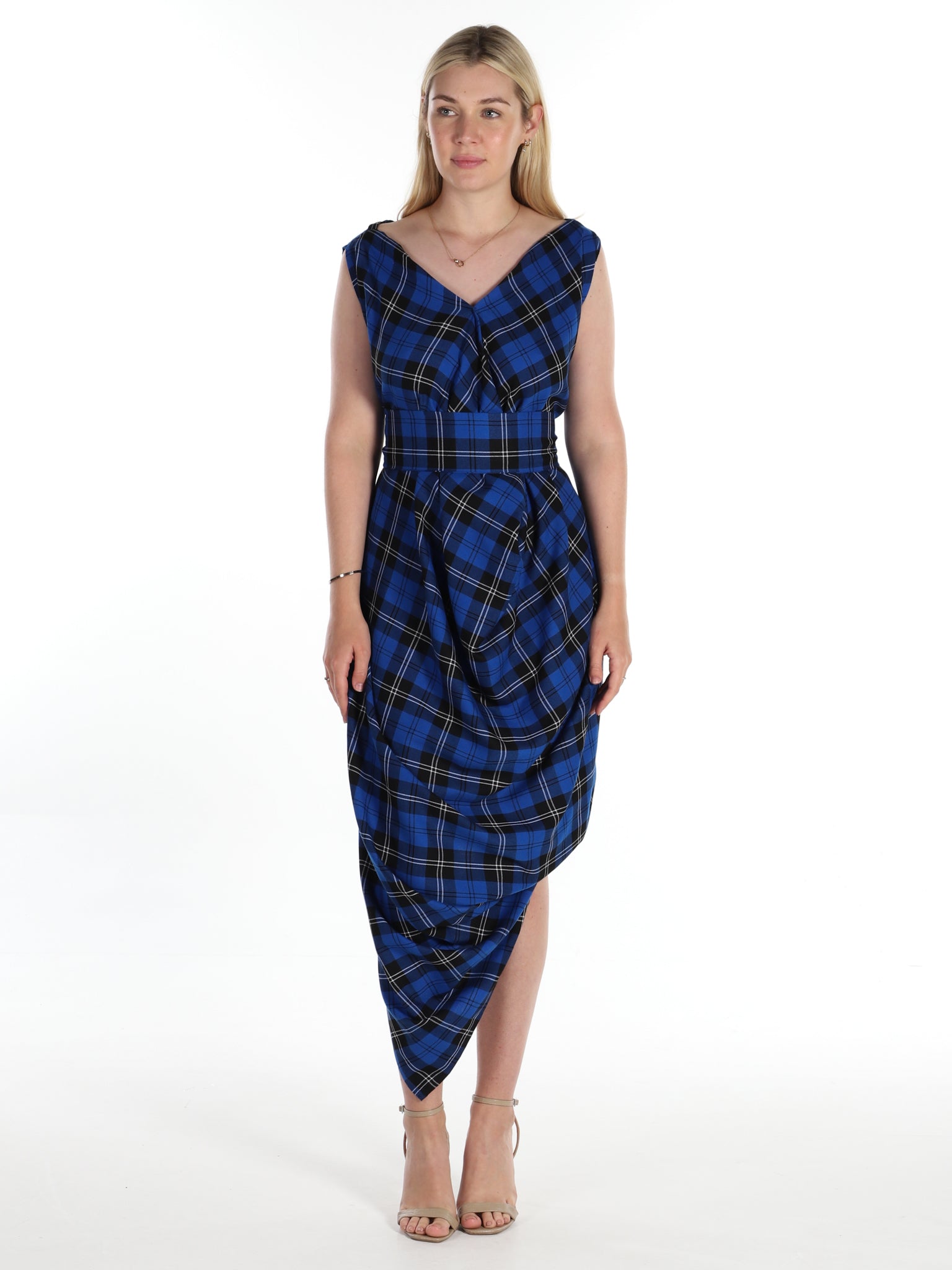 Royal Blue Tartan Poppy Dress