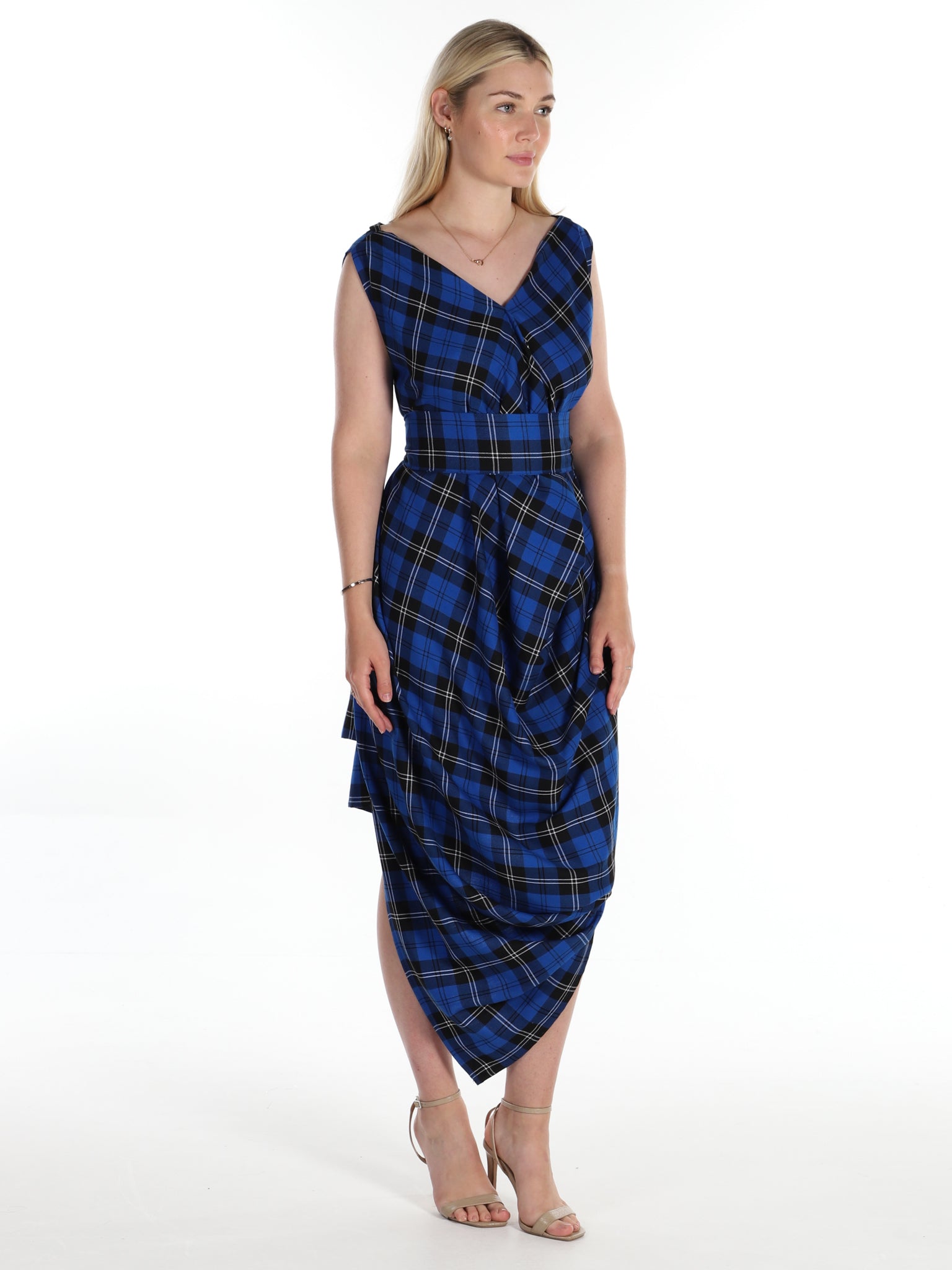 Royal Blue Tartan Poppy Dress