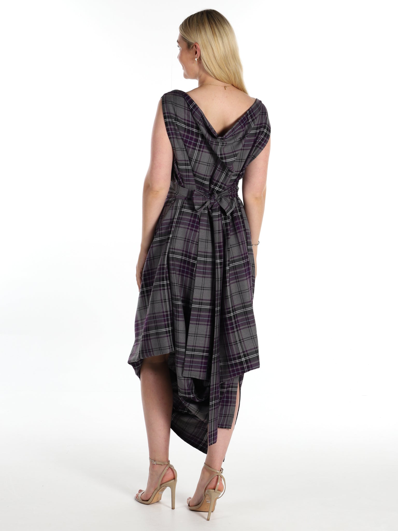 Grey and Purple Tartan Poppy Dress