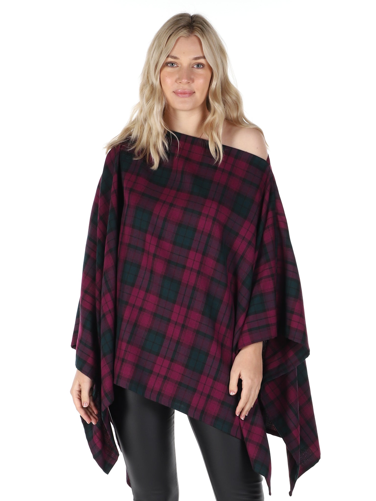 Maroon and Green Tartan Luna Top