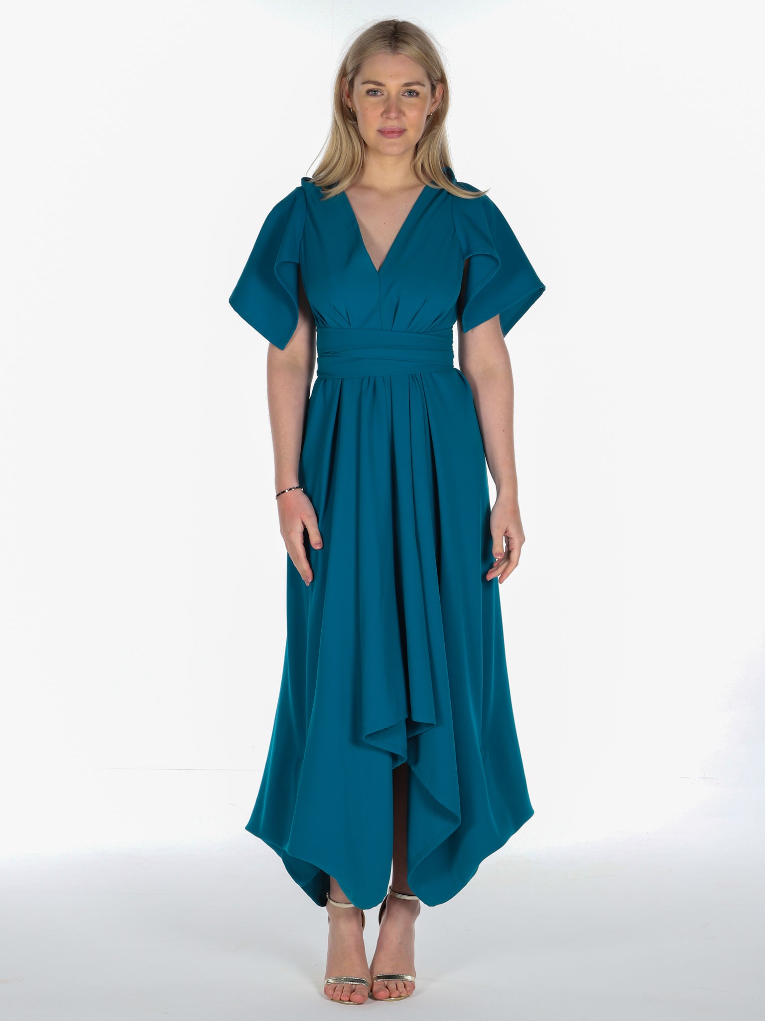 Teal Darcy Dress with Sleeves