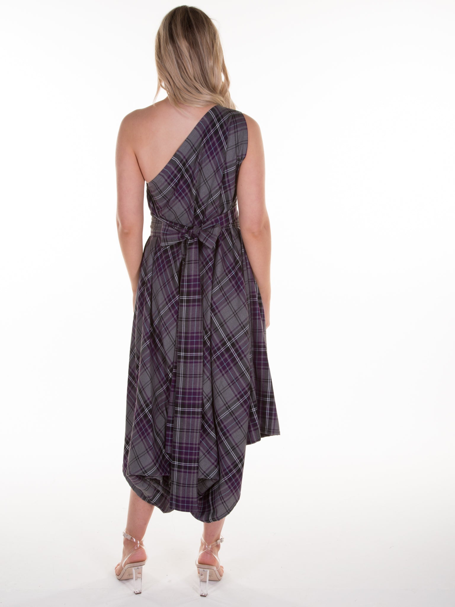 Grey and Purple Tartan Jessie Dress
