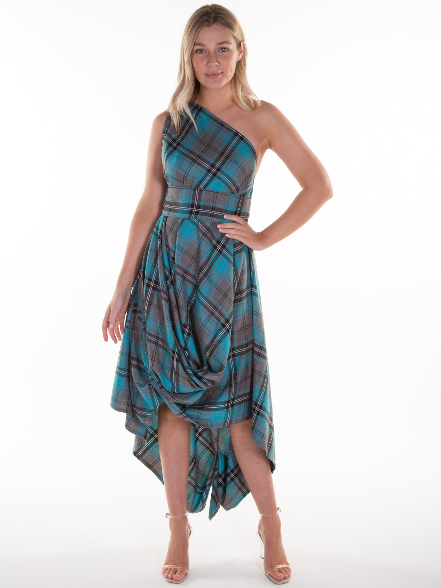 Turquoise Tartan Jessie Dress