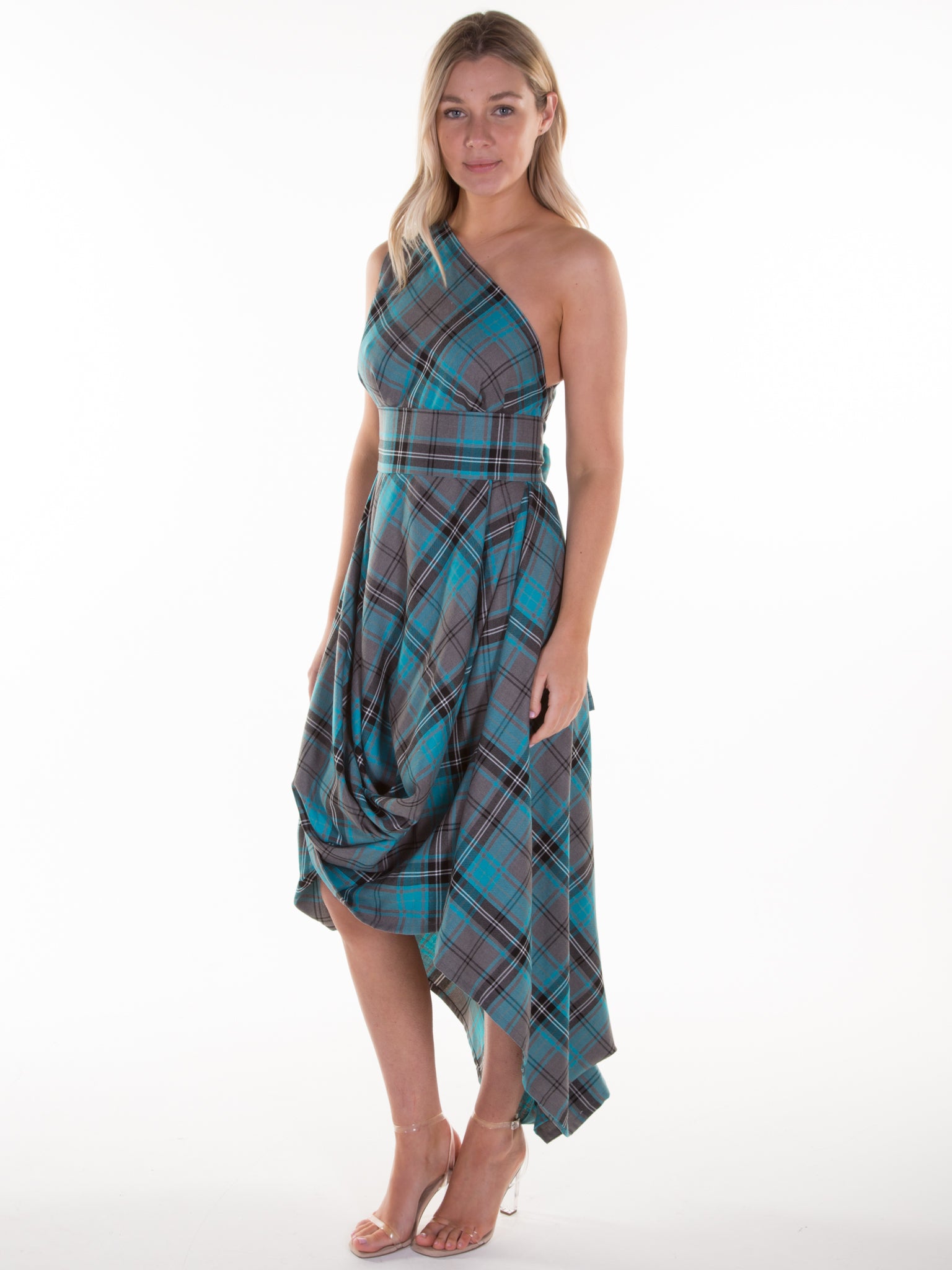 Turquoise Tartan Jessie Dress