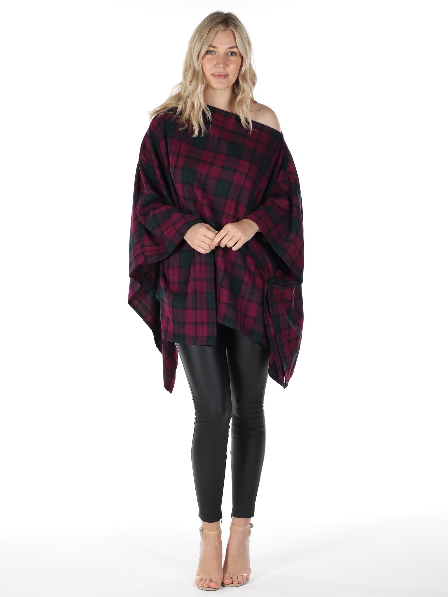 Maroon and Green Tartan Luna Top