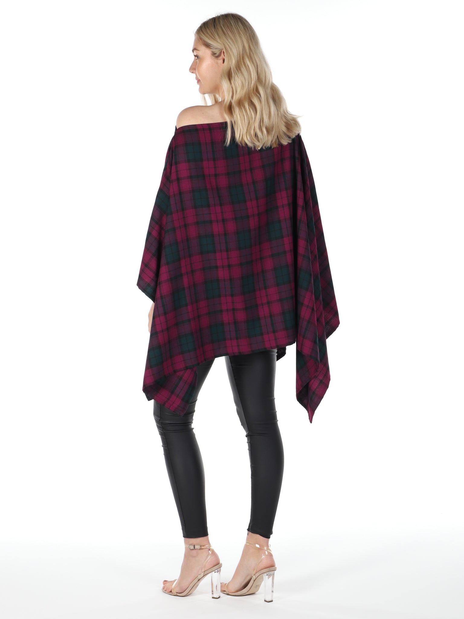 Maroon and Green Tartan Luna Top