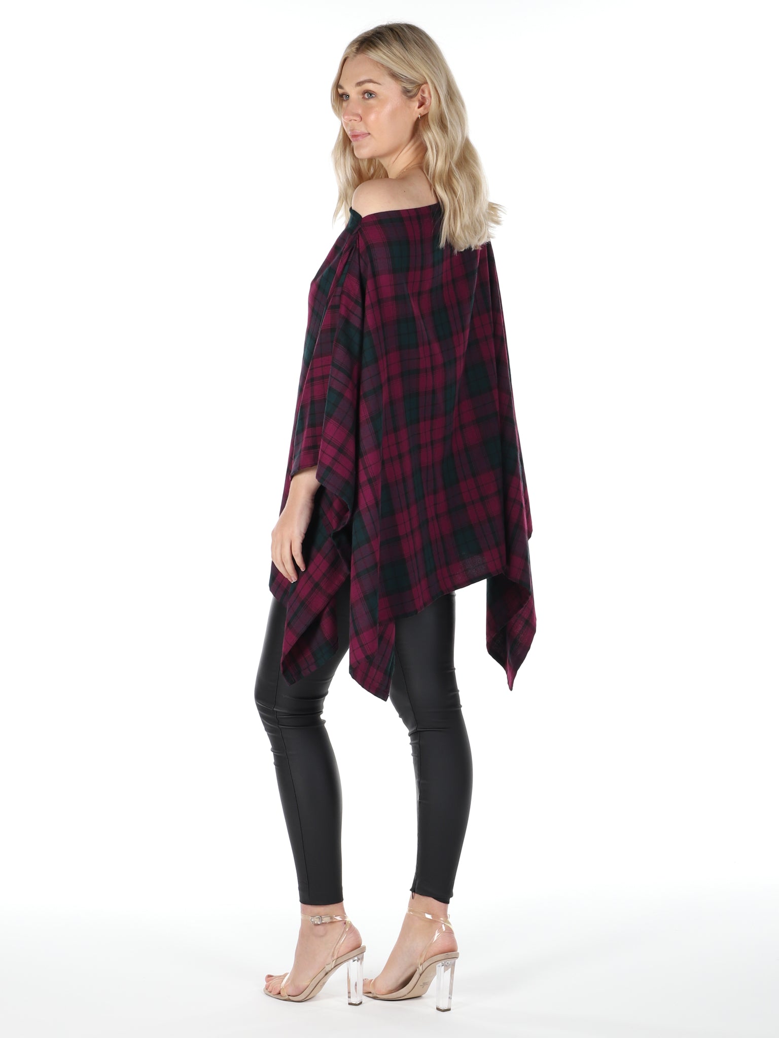 Maroon and Green Tartan Luna Top