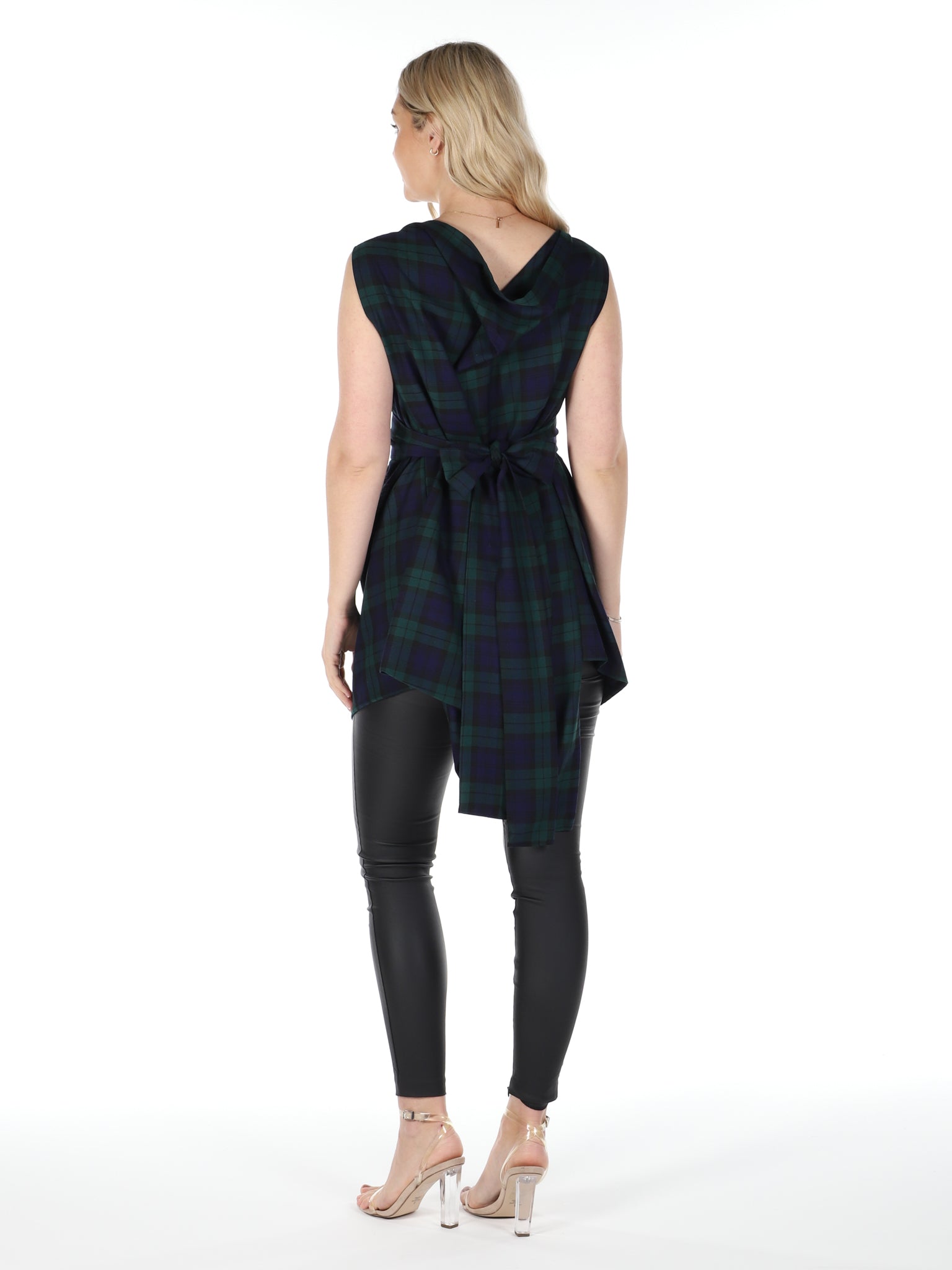 Navy and Green Tartan Poppy Top