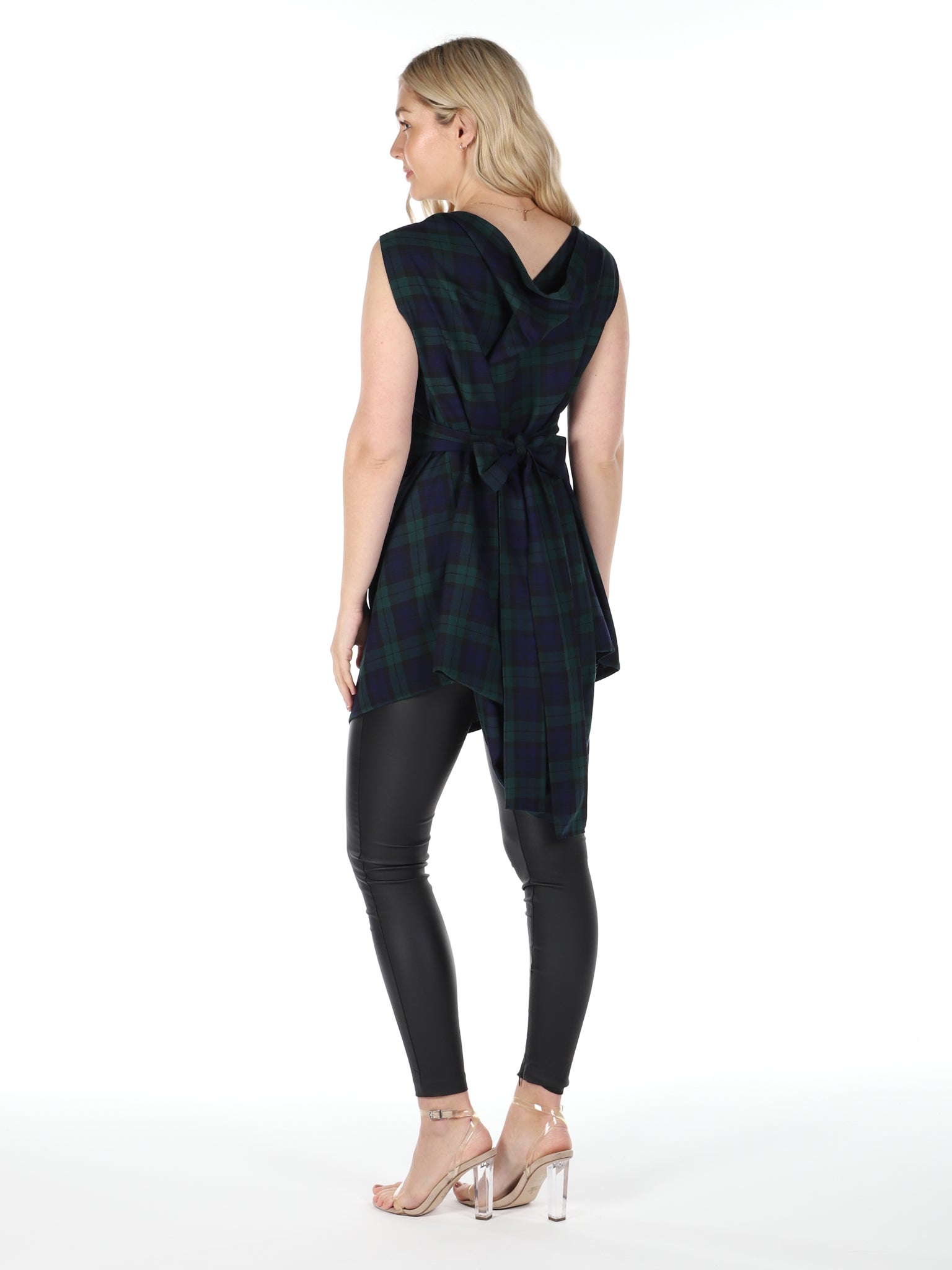 Navy and Green Tartan Poppy Top