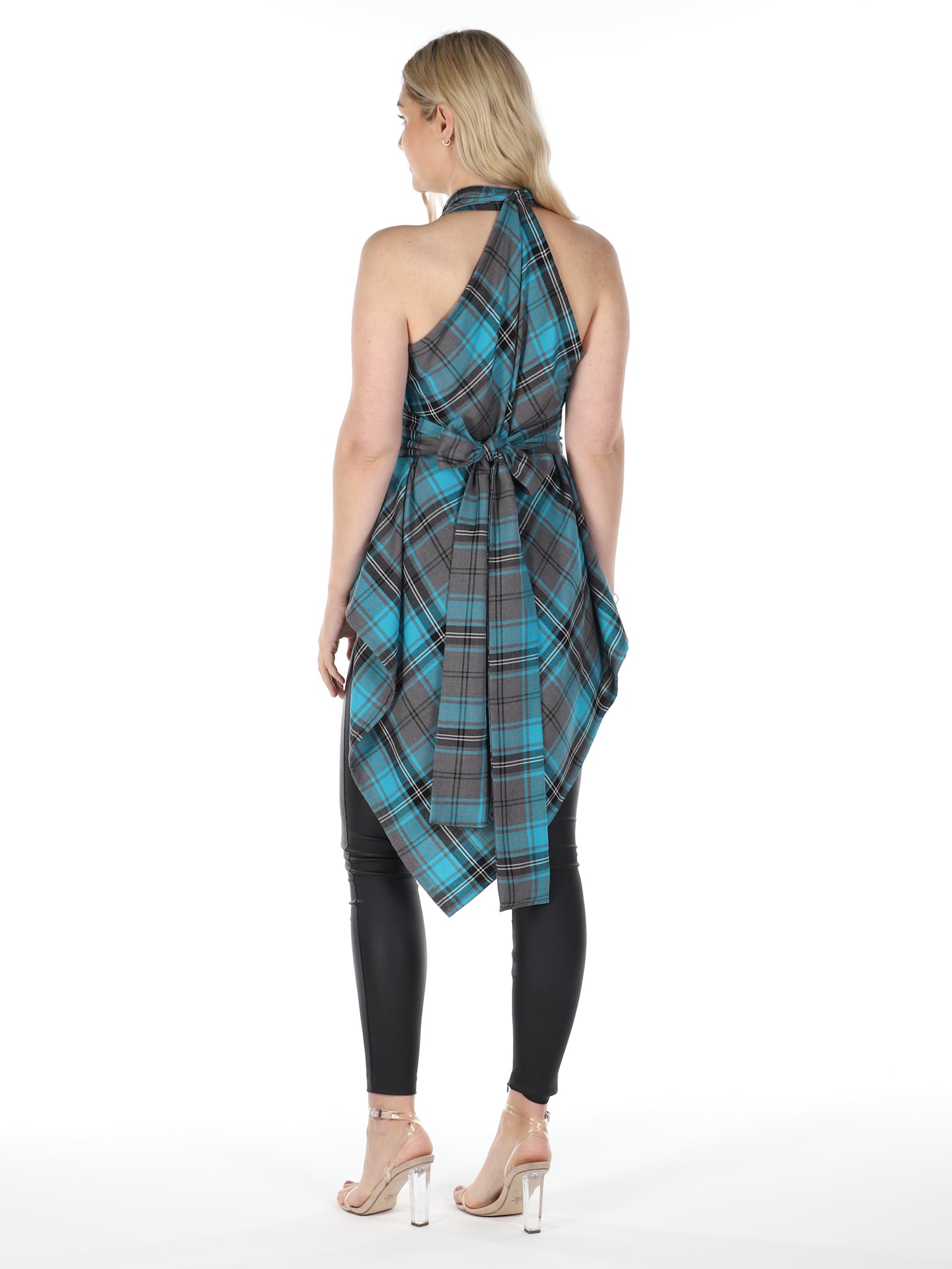 Turquoise Tartan Alice Maxi Top