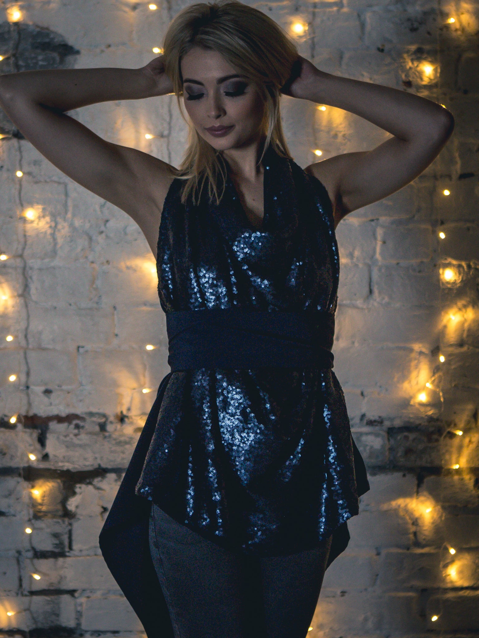 Navy Sequin Alice Maxi Top