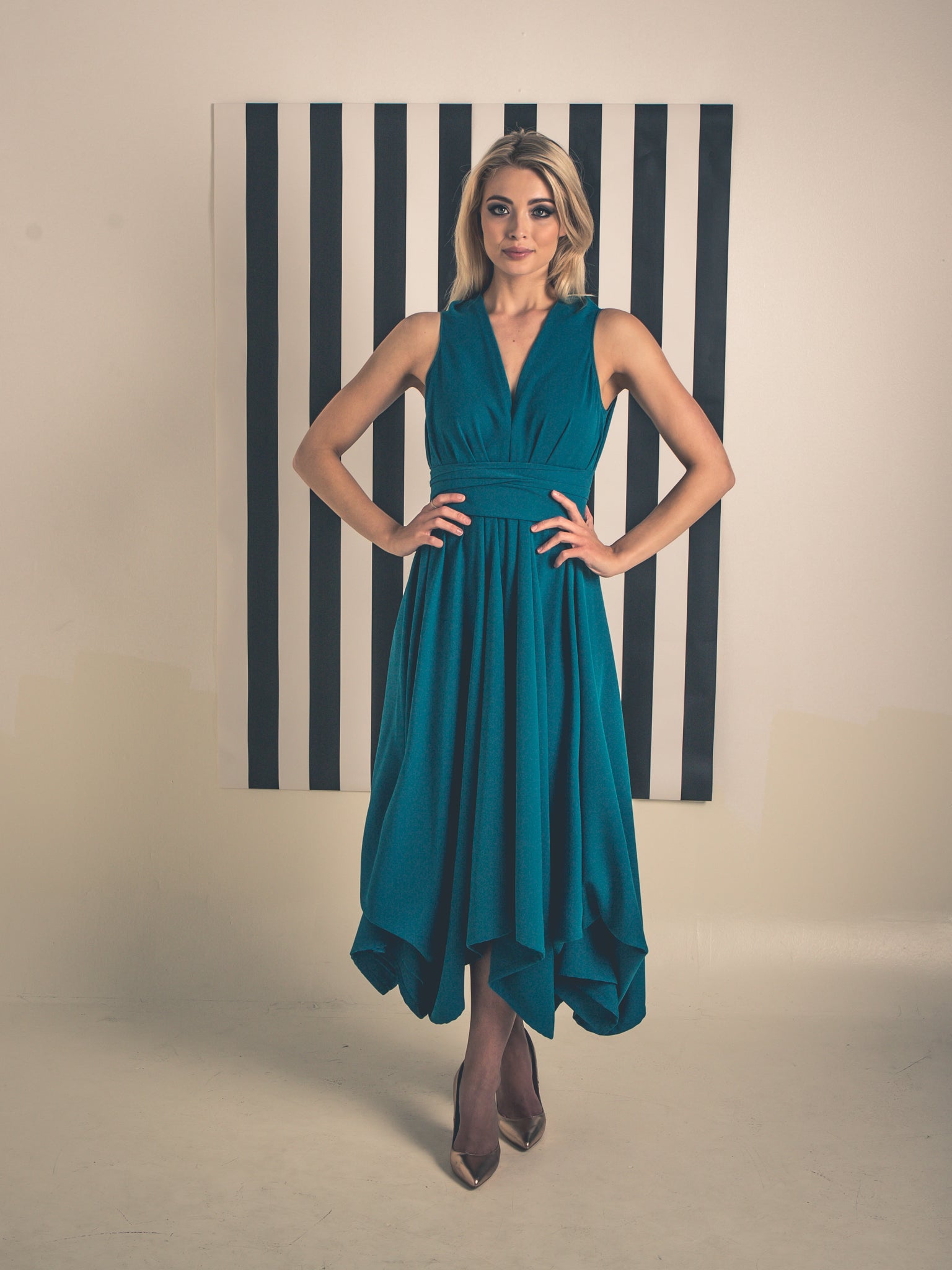 Teal Darcy Midi Dress