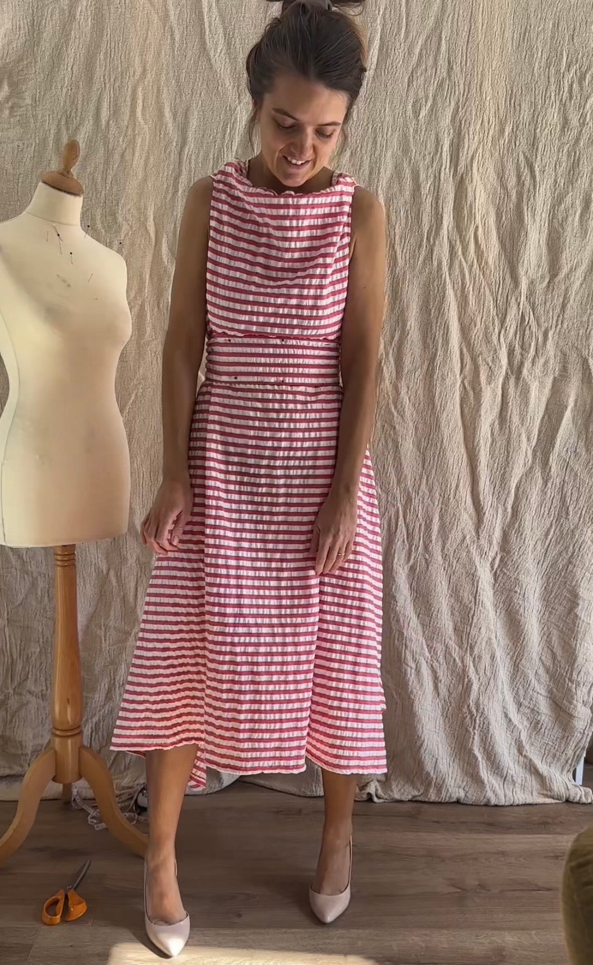 Red & White Stripe Darcy Dress.
