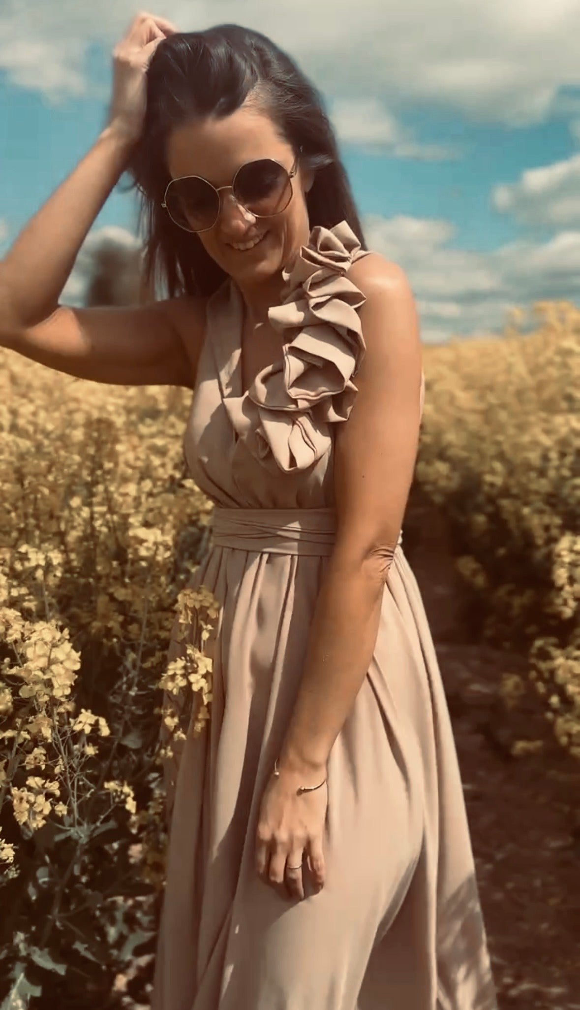 Nude Ruffle Darcy Dress.