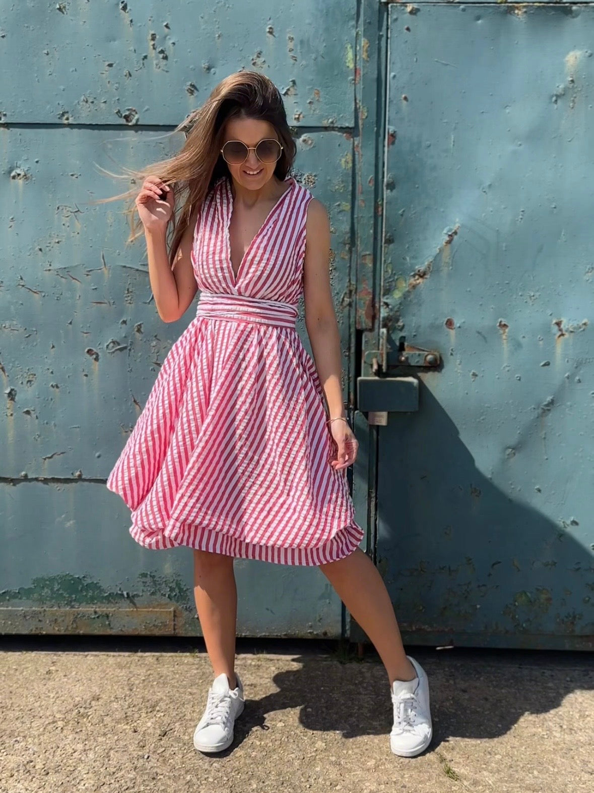 Red & White Striped May Dress.