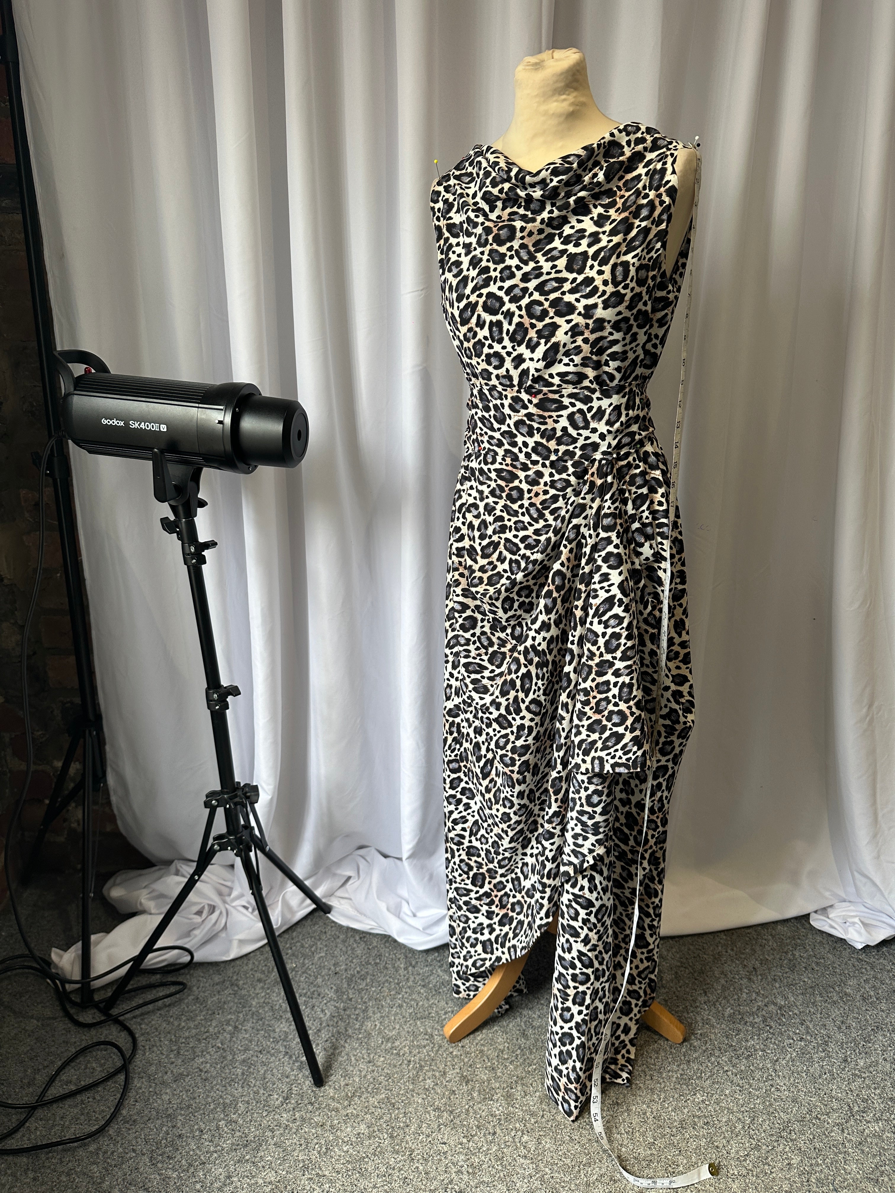 Grey Leopard Print Ivy Dress