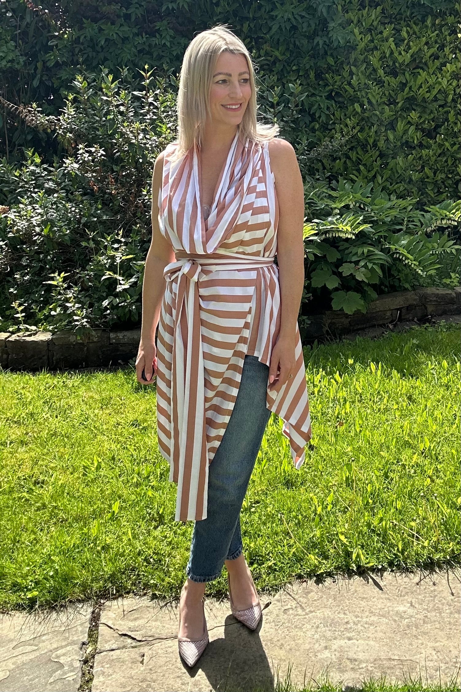 Beige Stripe Lexi Top