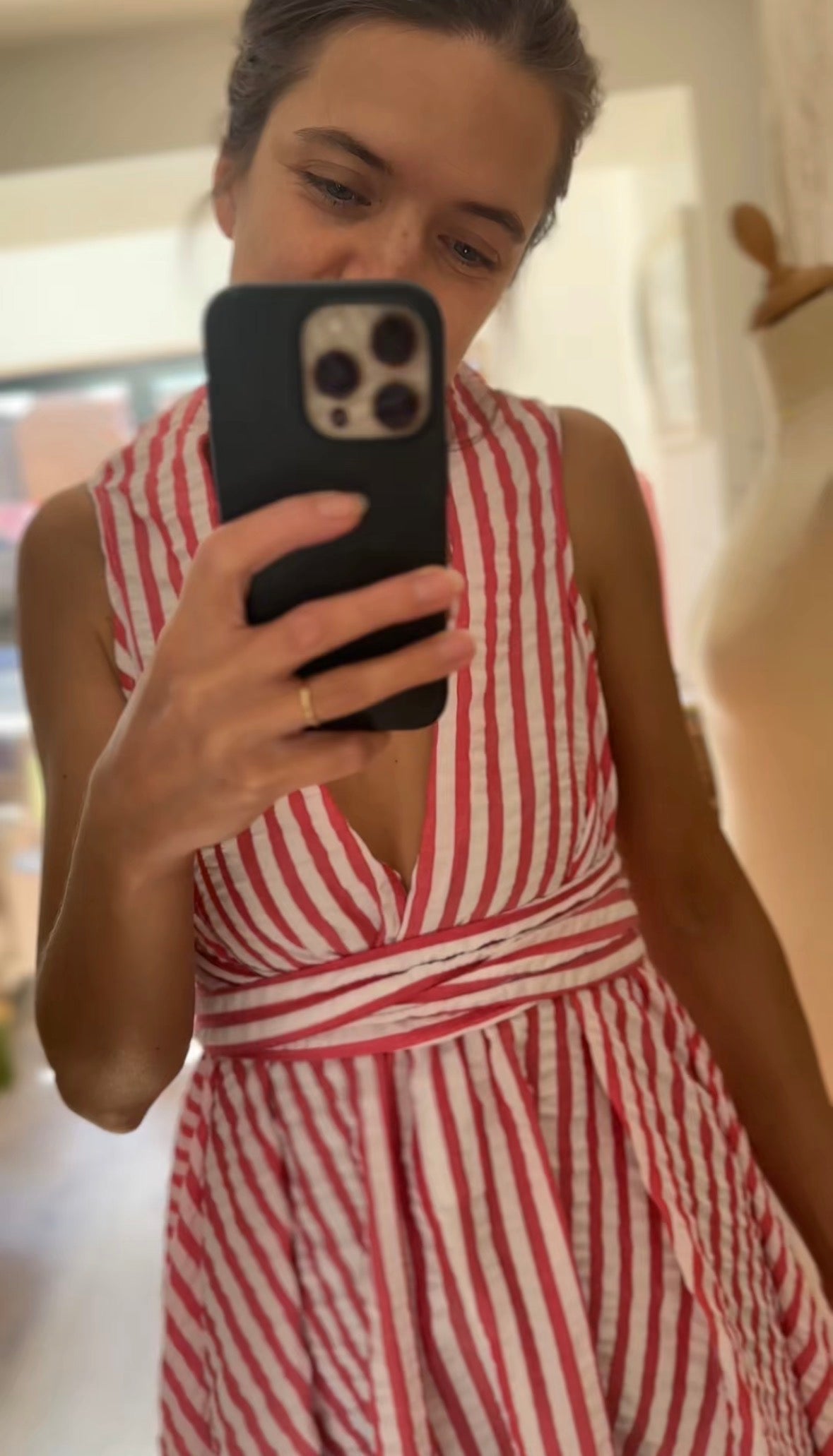 Red & White Stripe Darcy Dress.