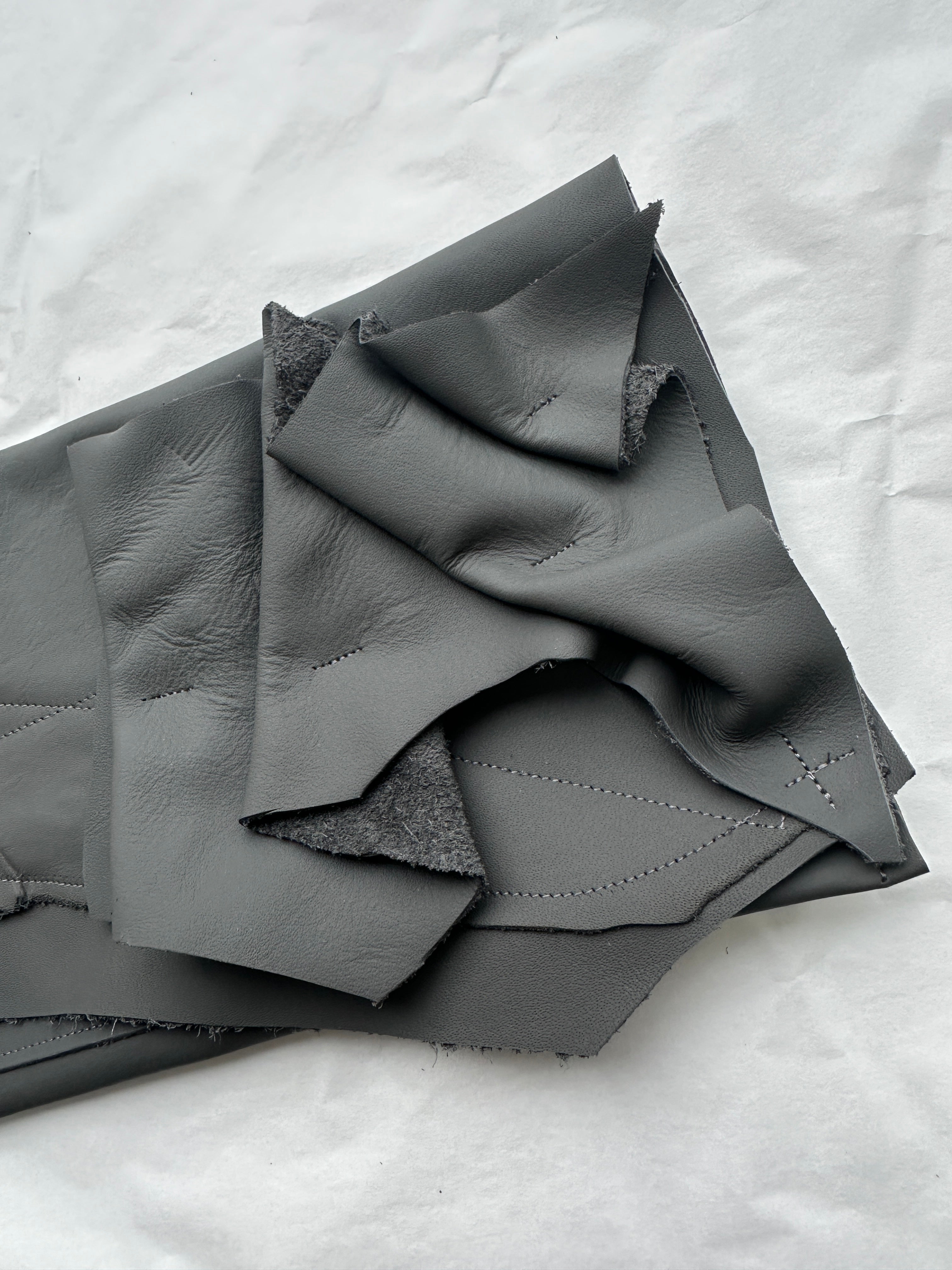 Charlotte Ruffled Leather Clutch Bag.