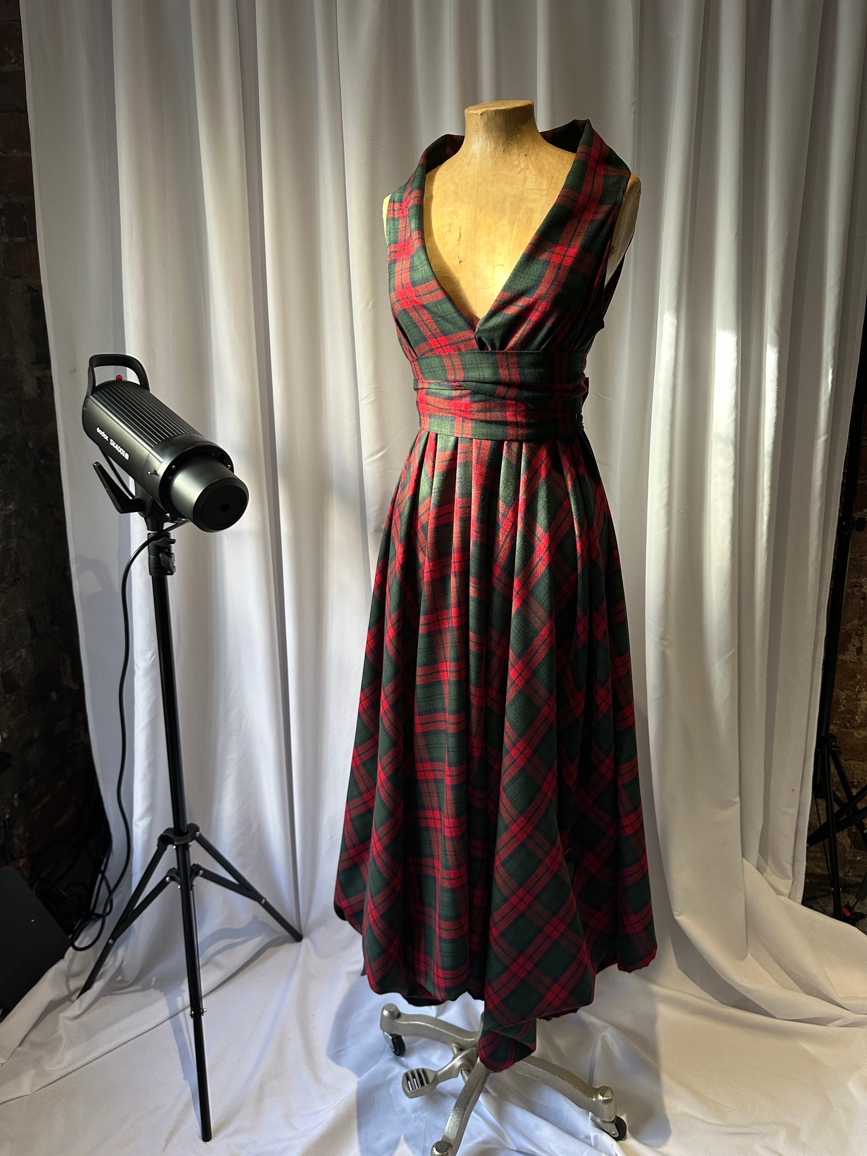 Red & Green Tartan Darcy Dress