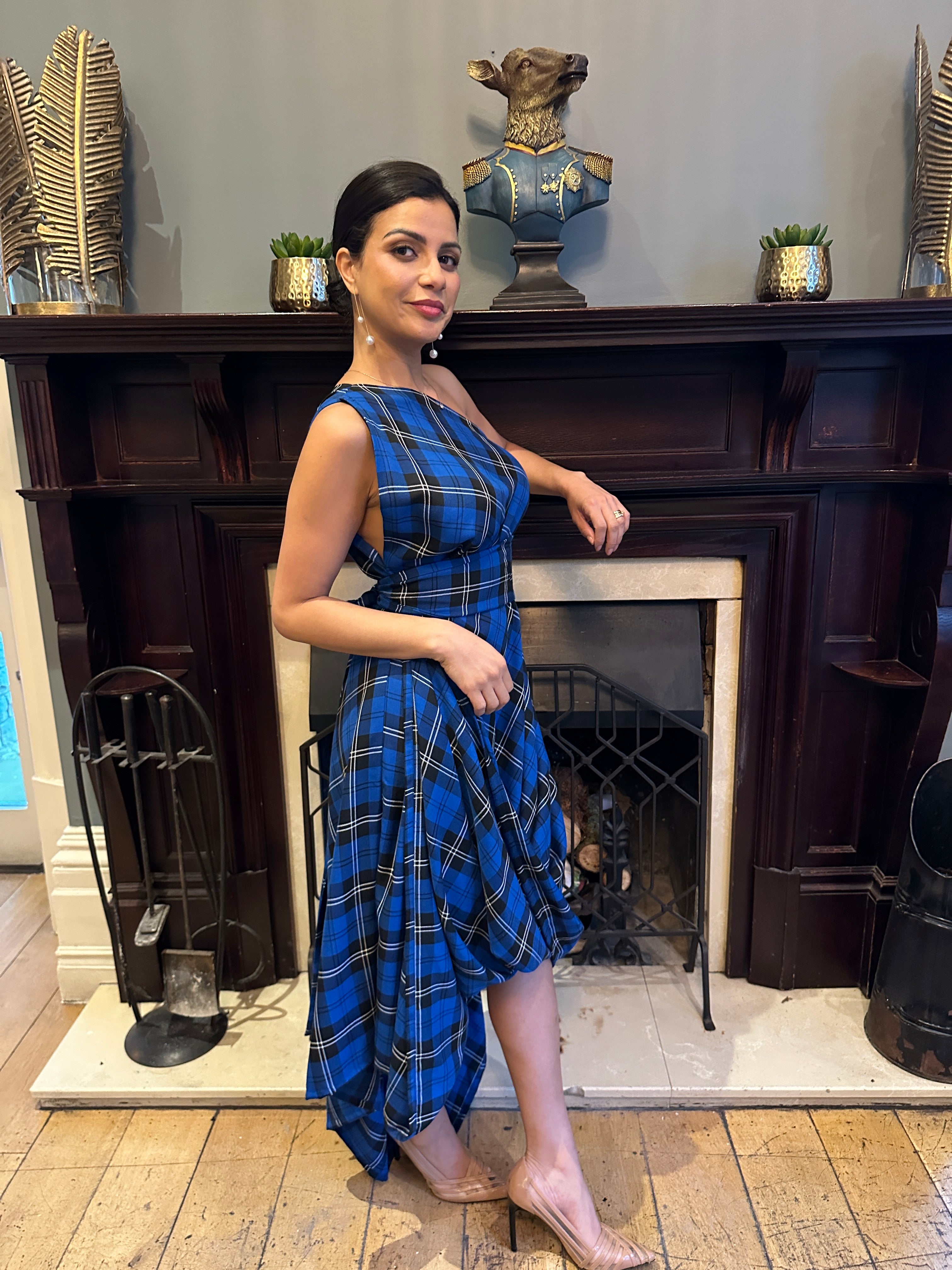Royal Blue Tartan Jessie Dress
