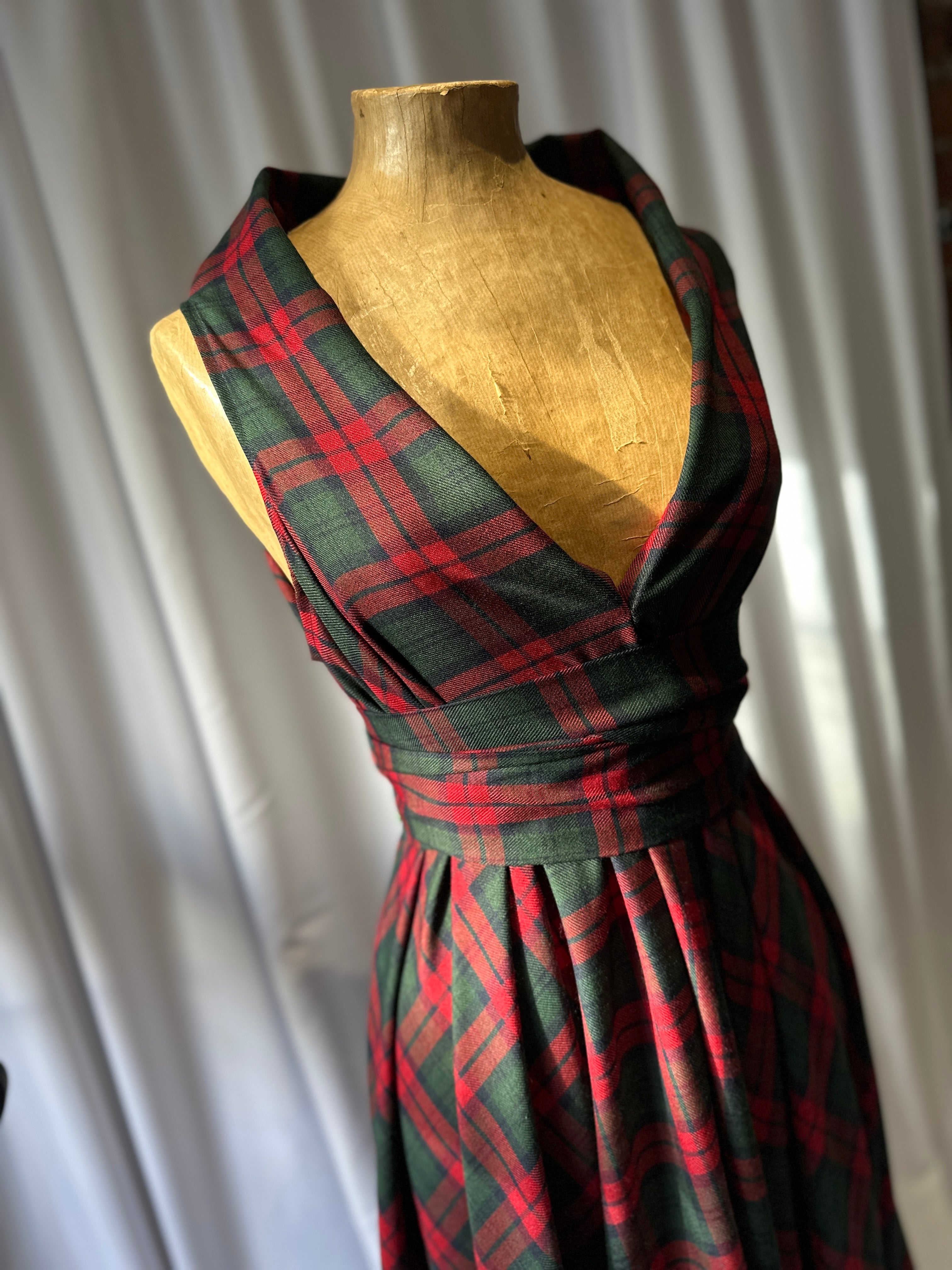 Red & Green Tartan Darcy Dress