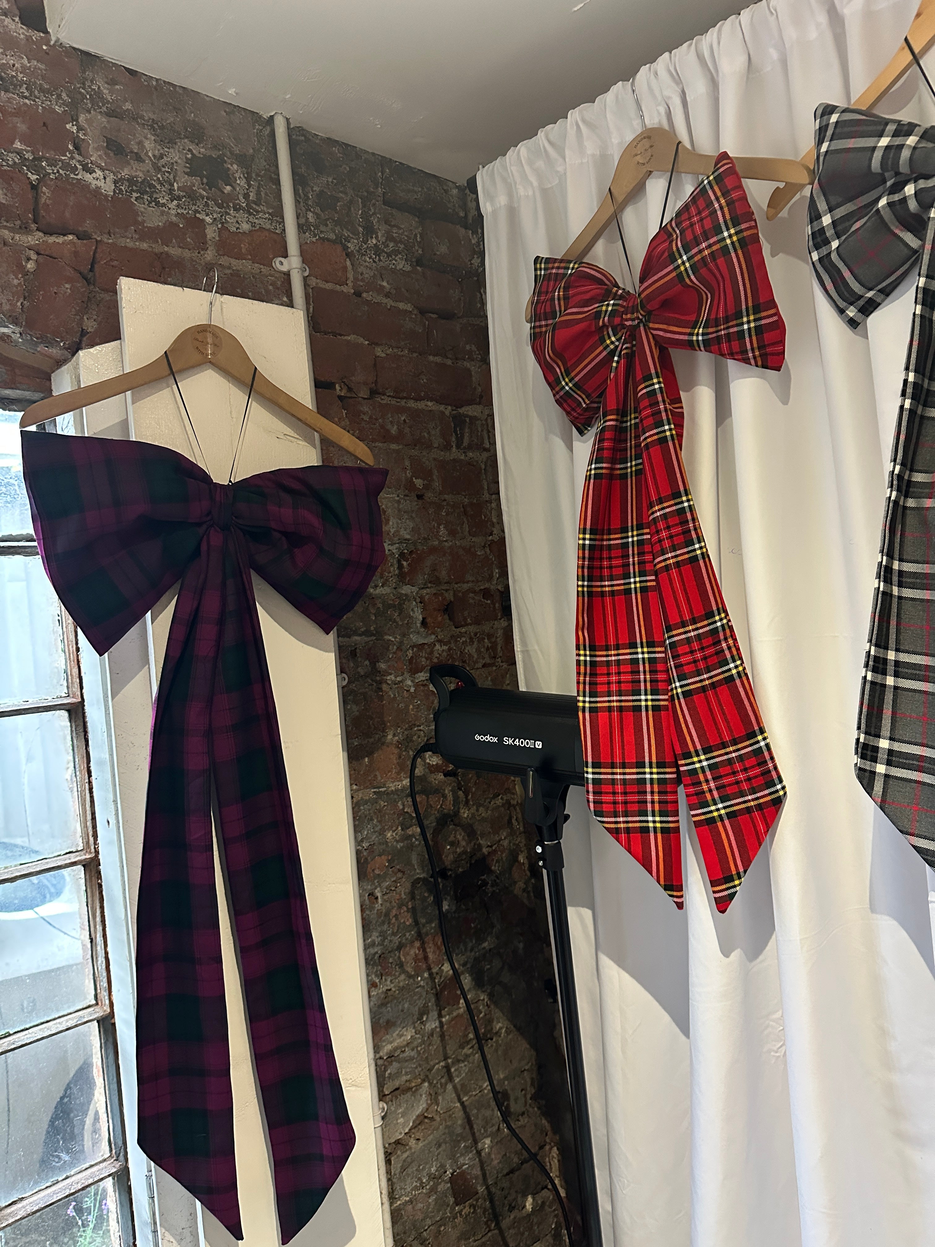 Maroon & Green Tartan Bow.