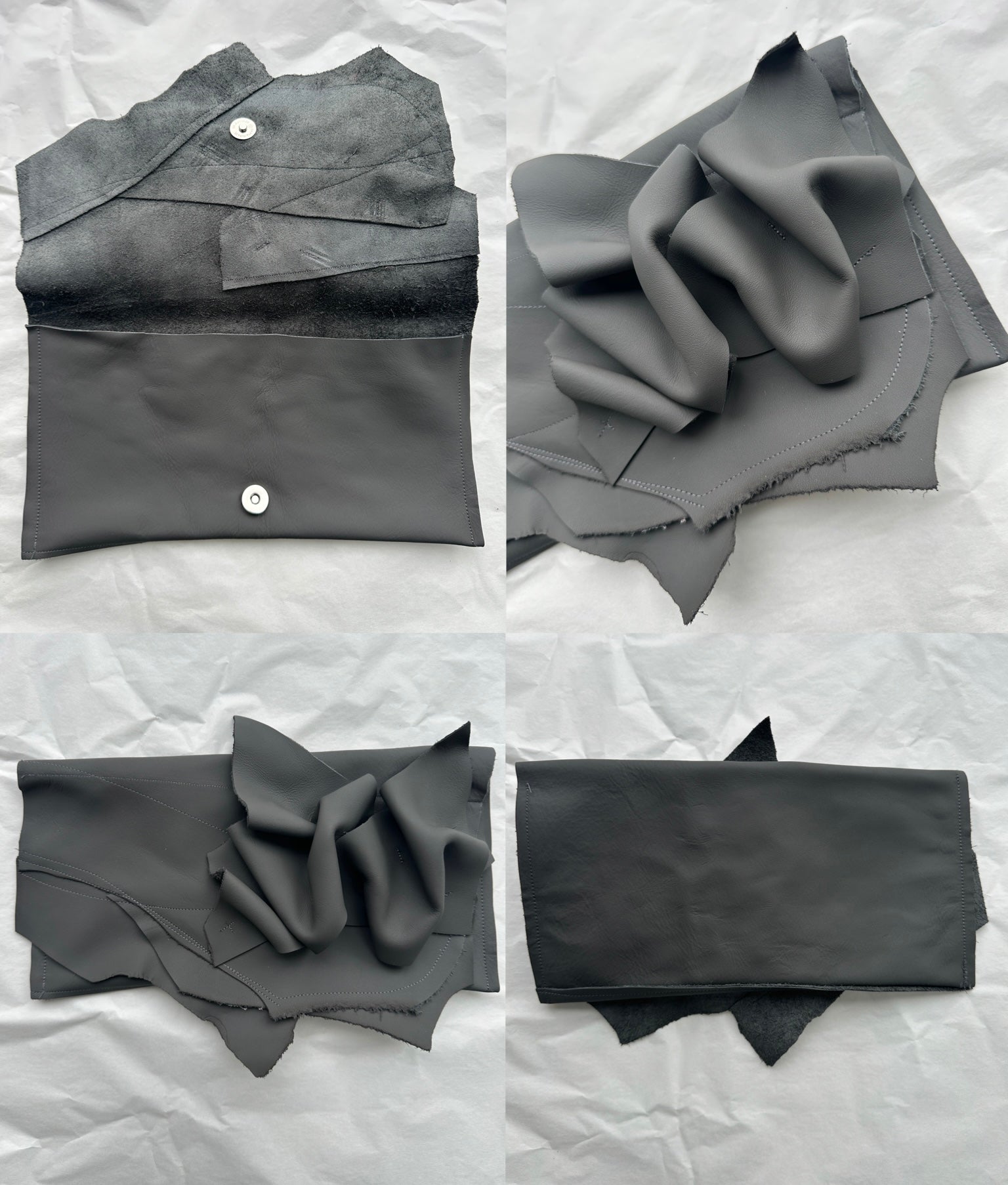 Charlotte Ruffled Leather Clutch Bag.