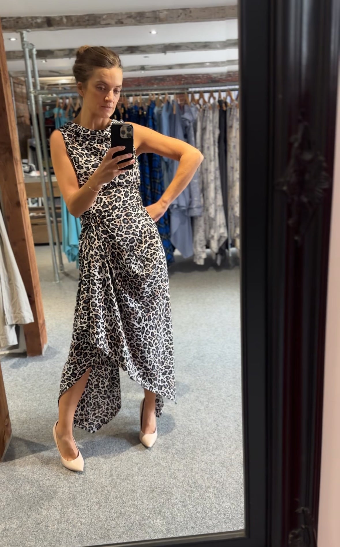Grey Leopard Print Ivy Dress
