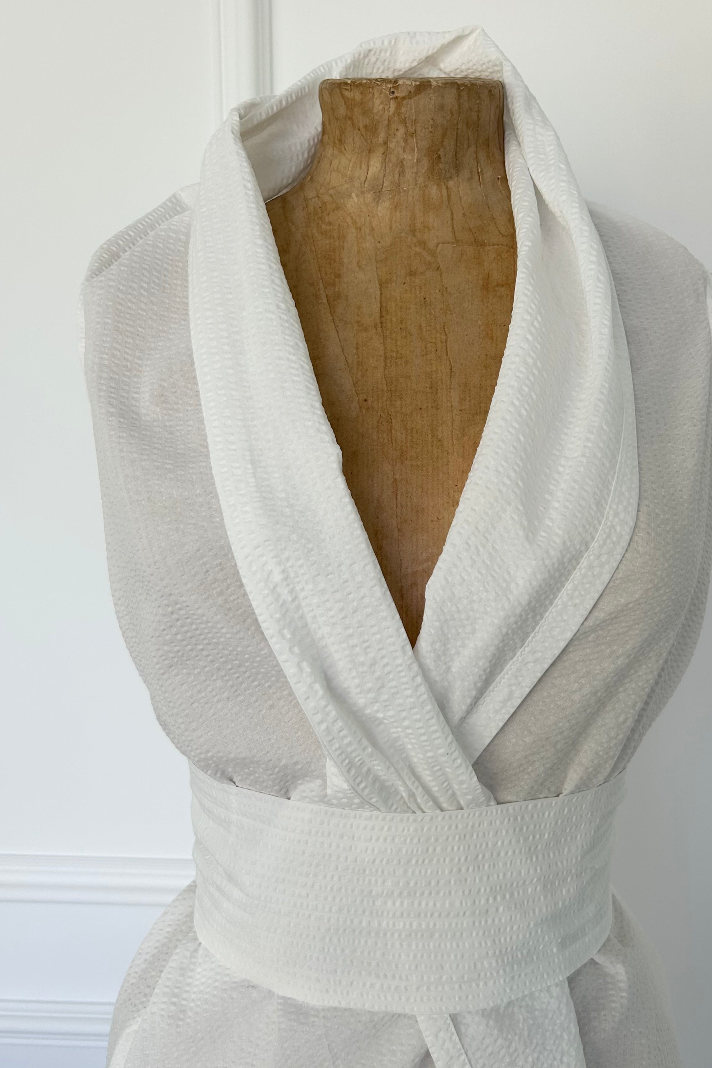 White cotton Waterfall Waistcoat