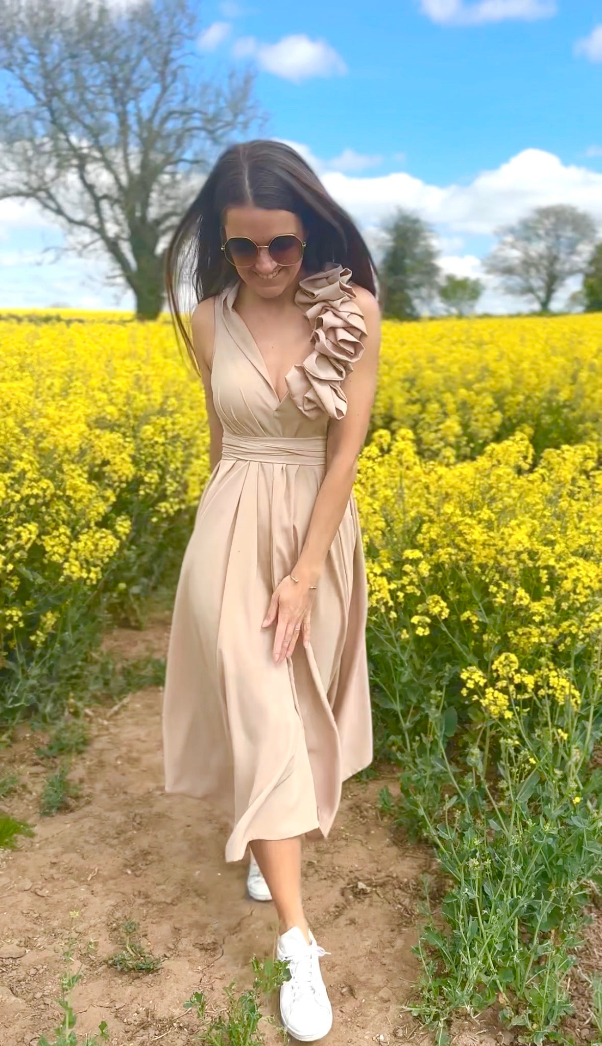 Nude Ruffle Darcy Dress.