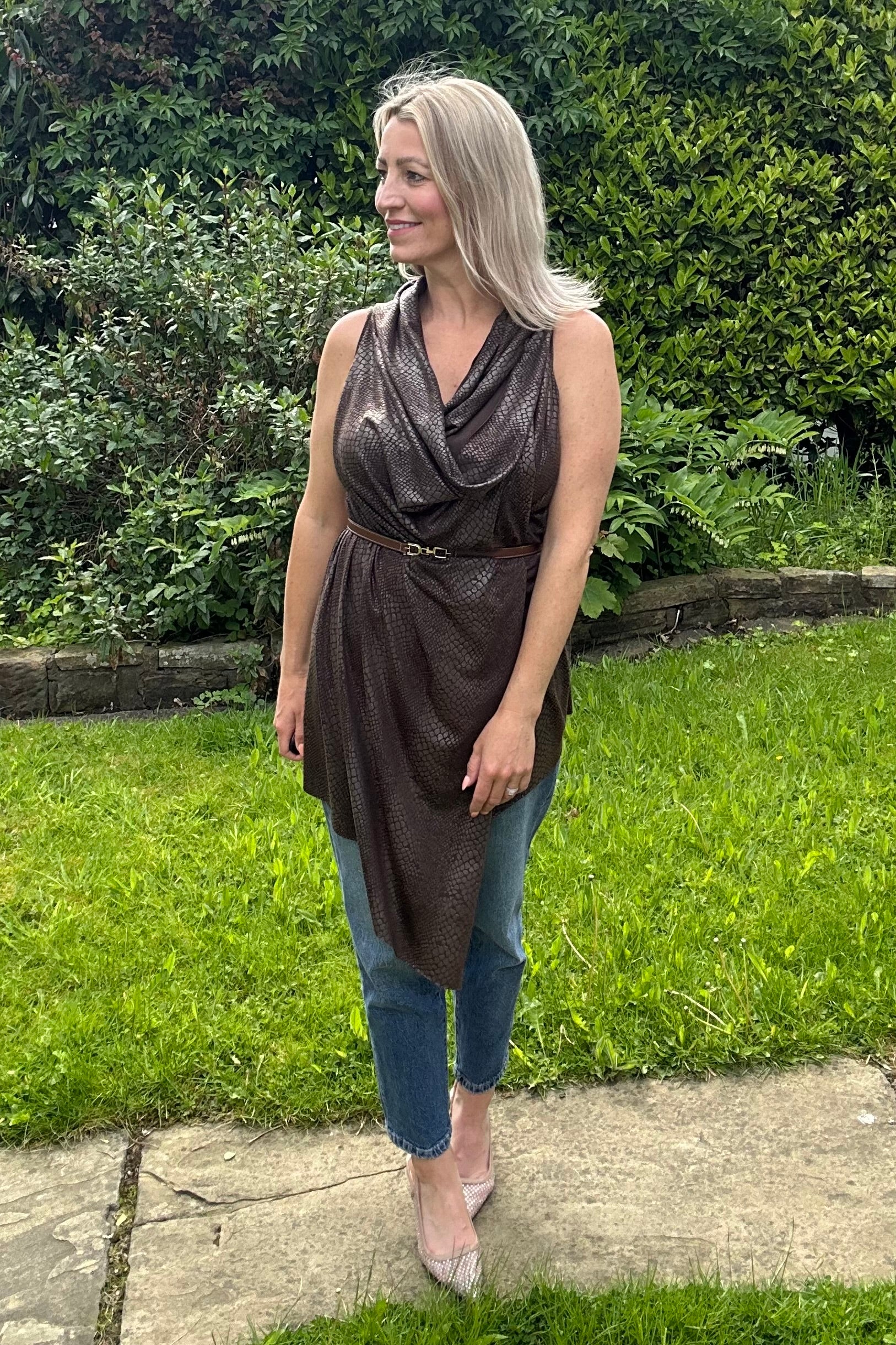 Brown snake print Lexi top