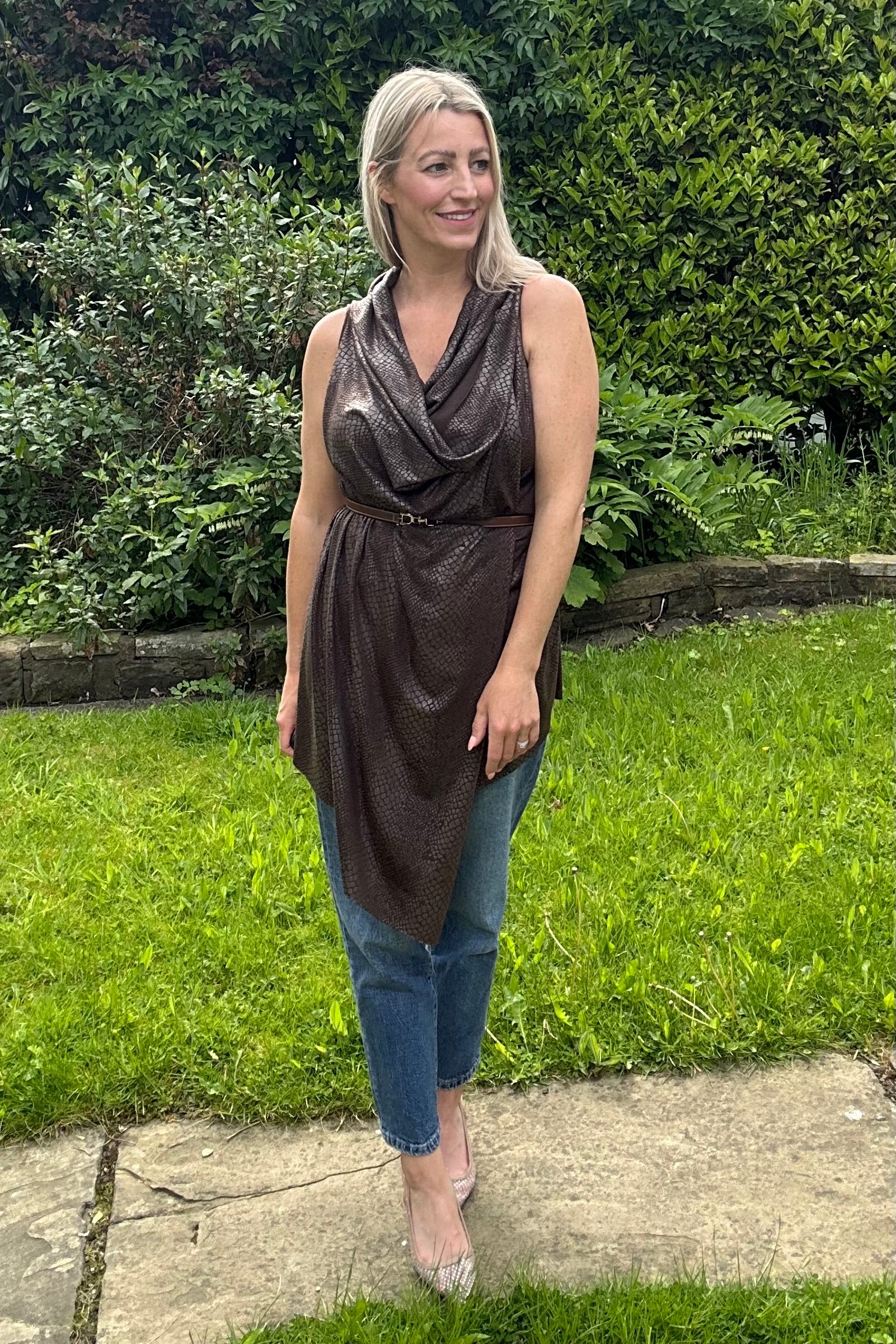 Brown snake print Lexi top