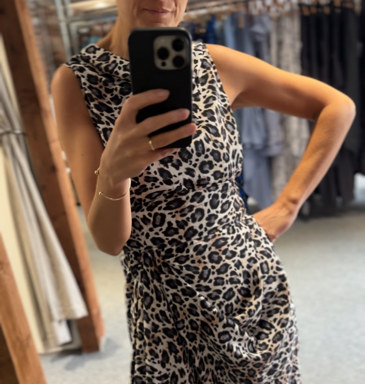 Grey Leopard Print Ivy Dress