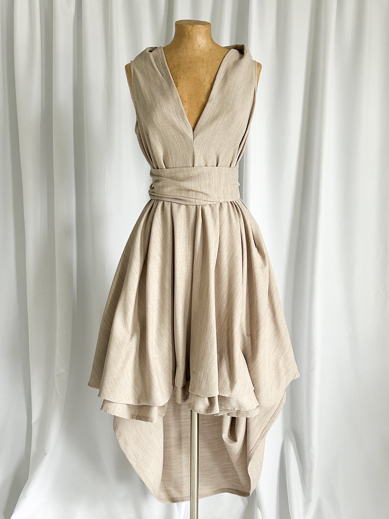 Stone Linen Look Harlow Dress