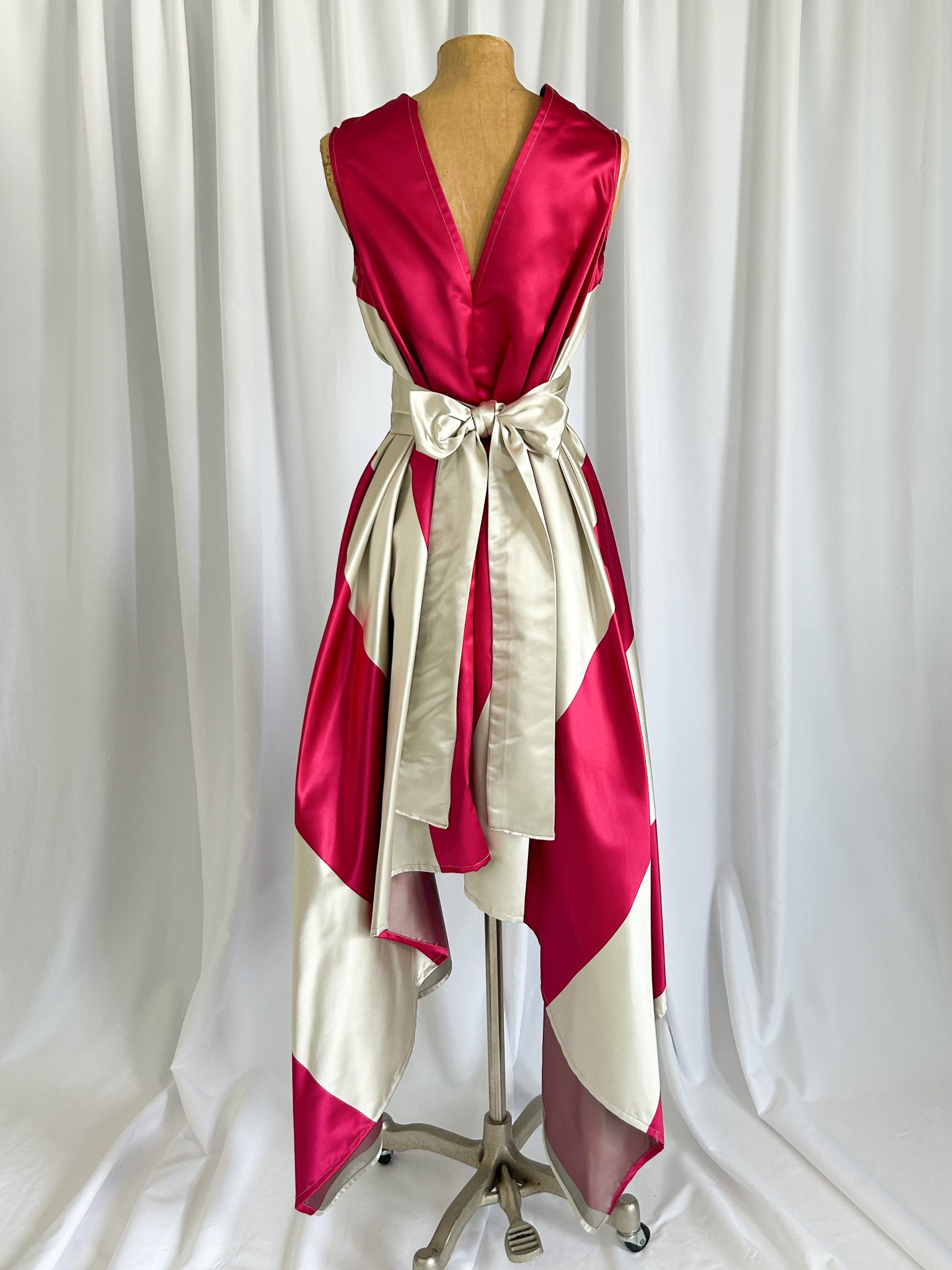 Cerise and Cream Stripe Darcy Dress 2