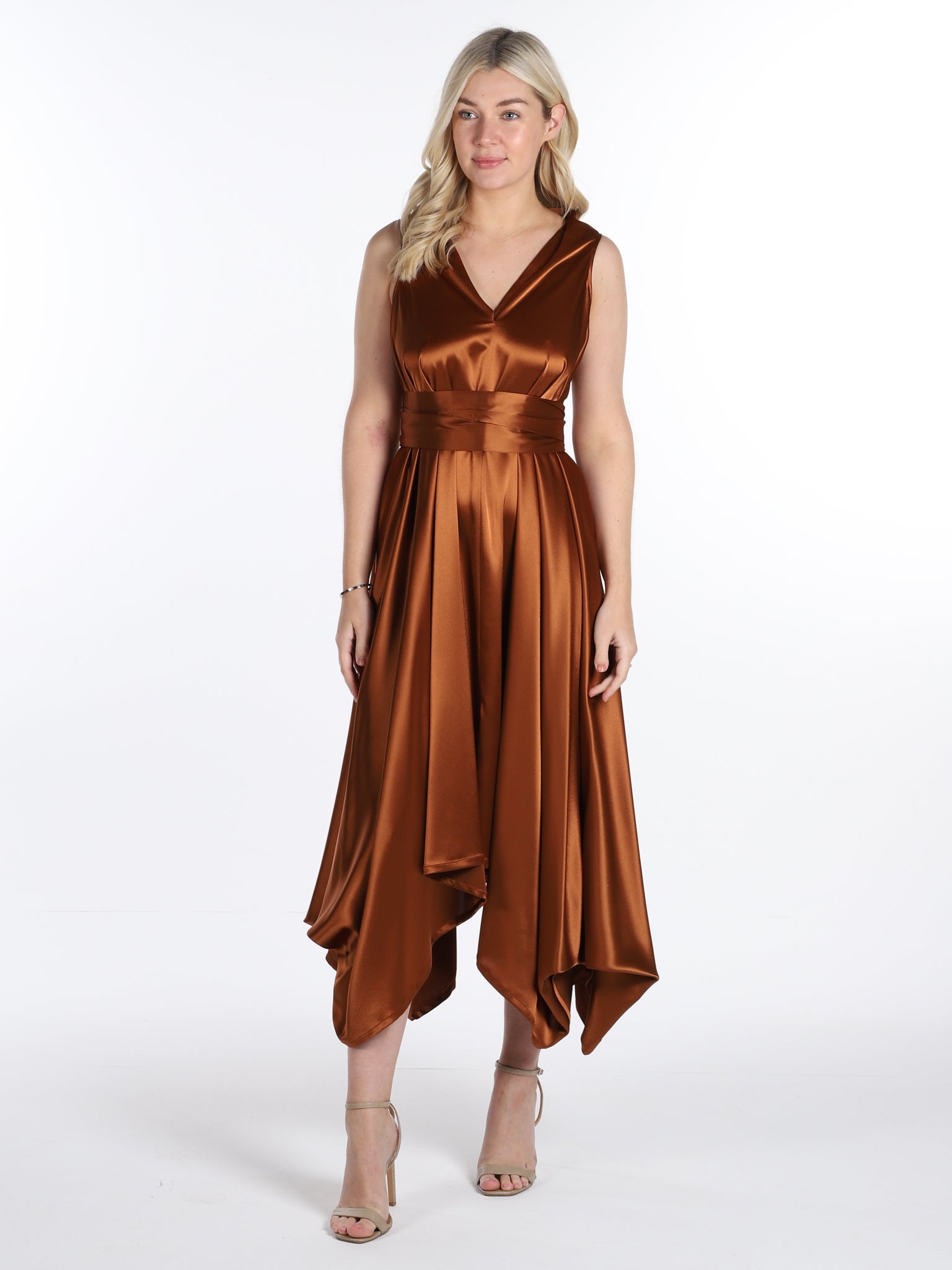 Rust Satin Darcy Dress
