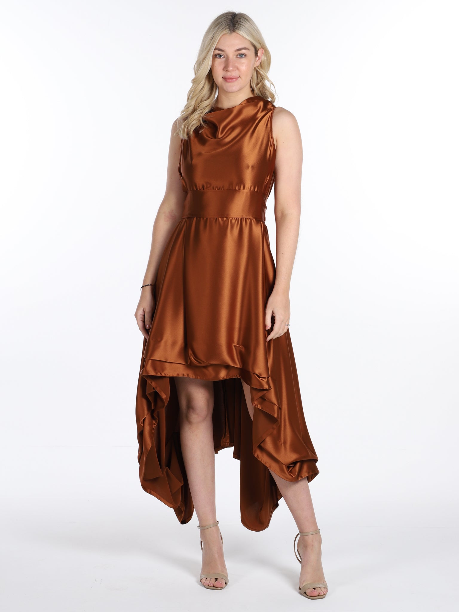 Rust Satin Wendy Dress
