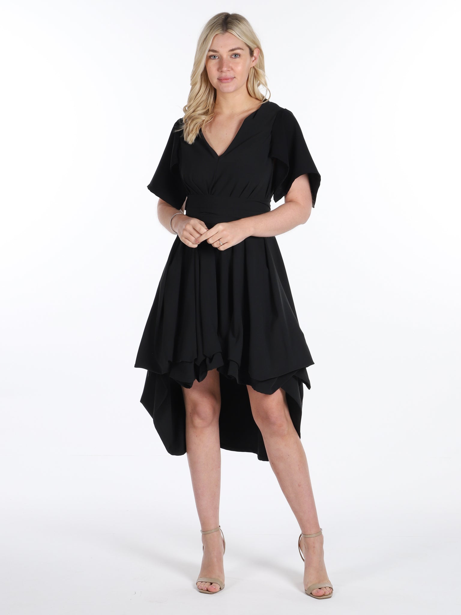 Black Harlow with Waterfall Sleeves