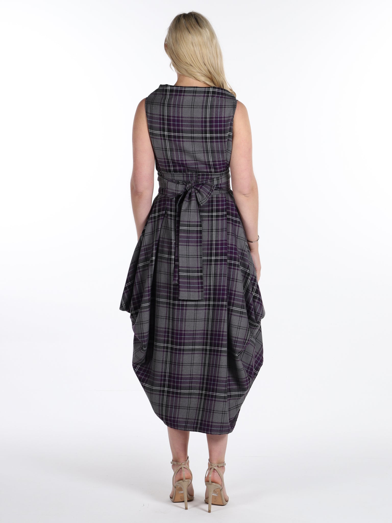 Grey and Purple Tartan Harlow Dress