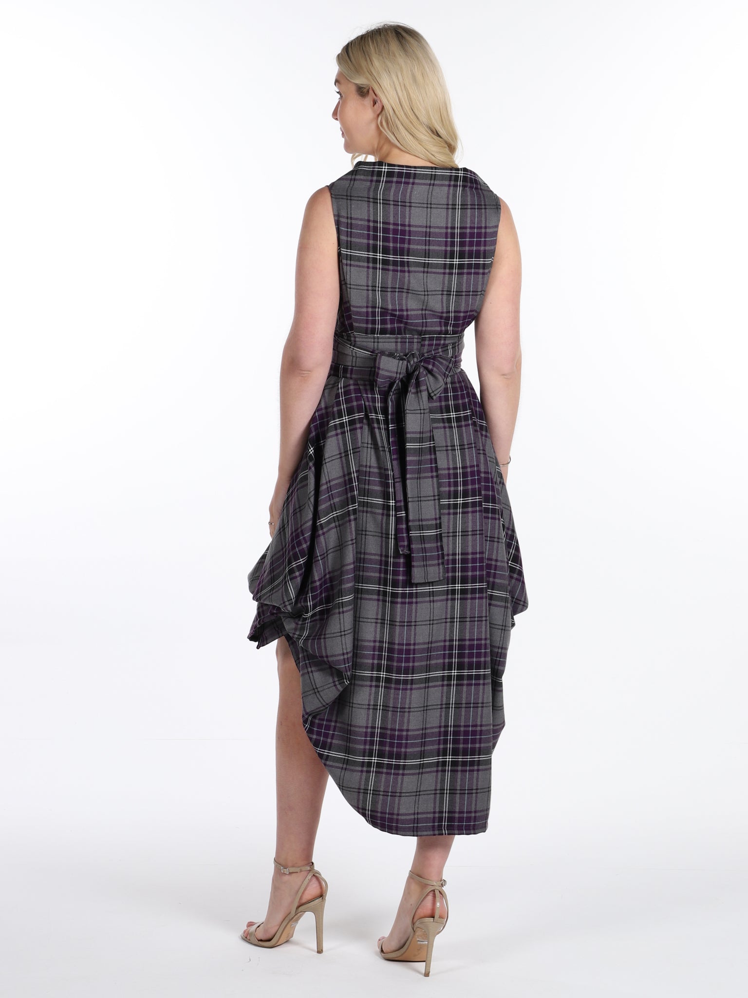 Grey and Purple Tartan Harlow Dress