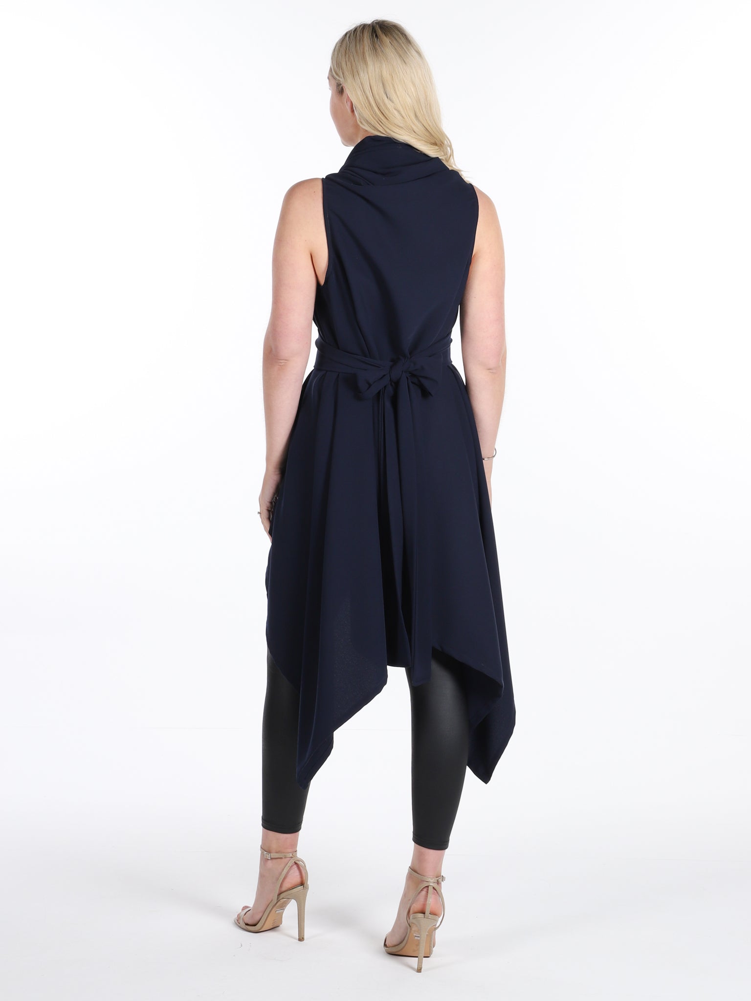 Navy Drape Waterfall Waistcoat