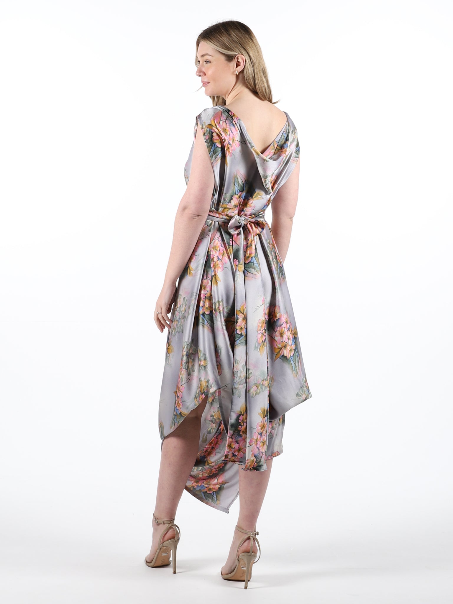 Grey Olivia Floral Poppy Dress
