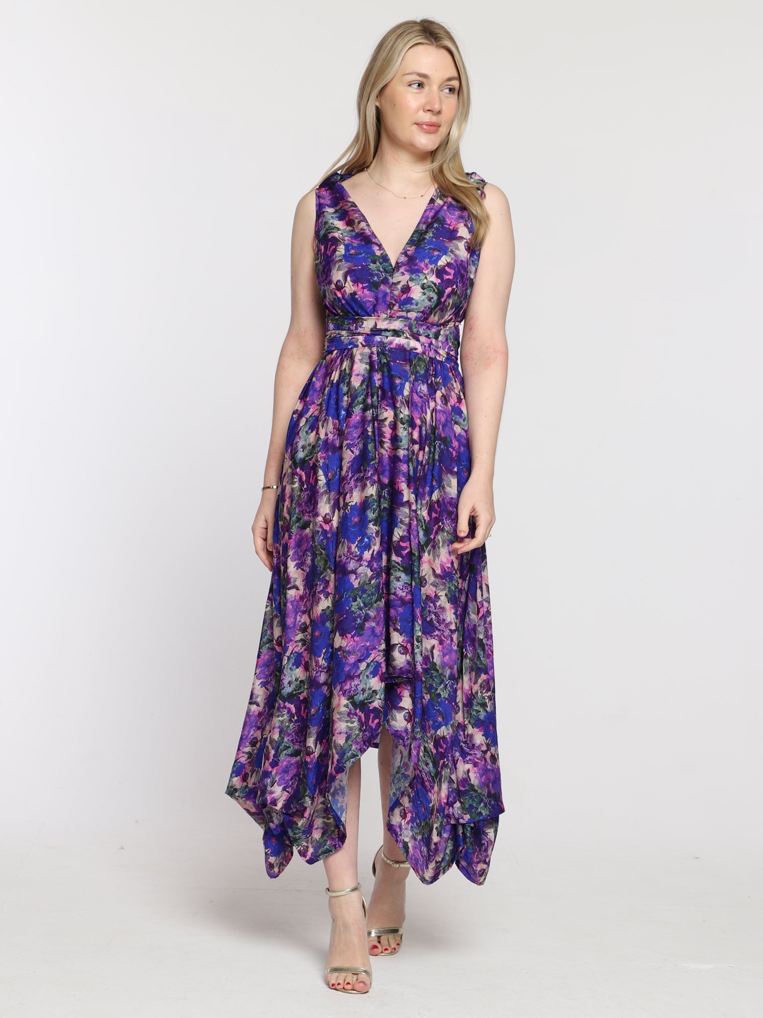 Violet Floral Darcy Dress