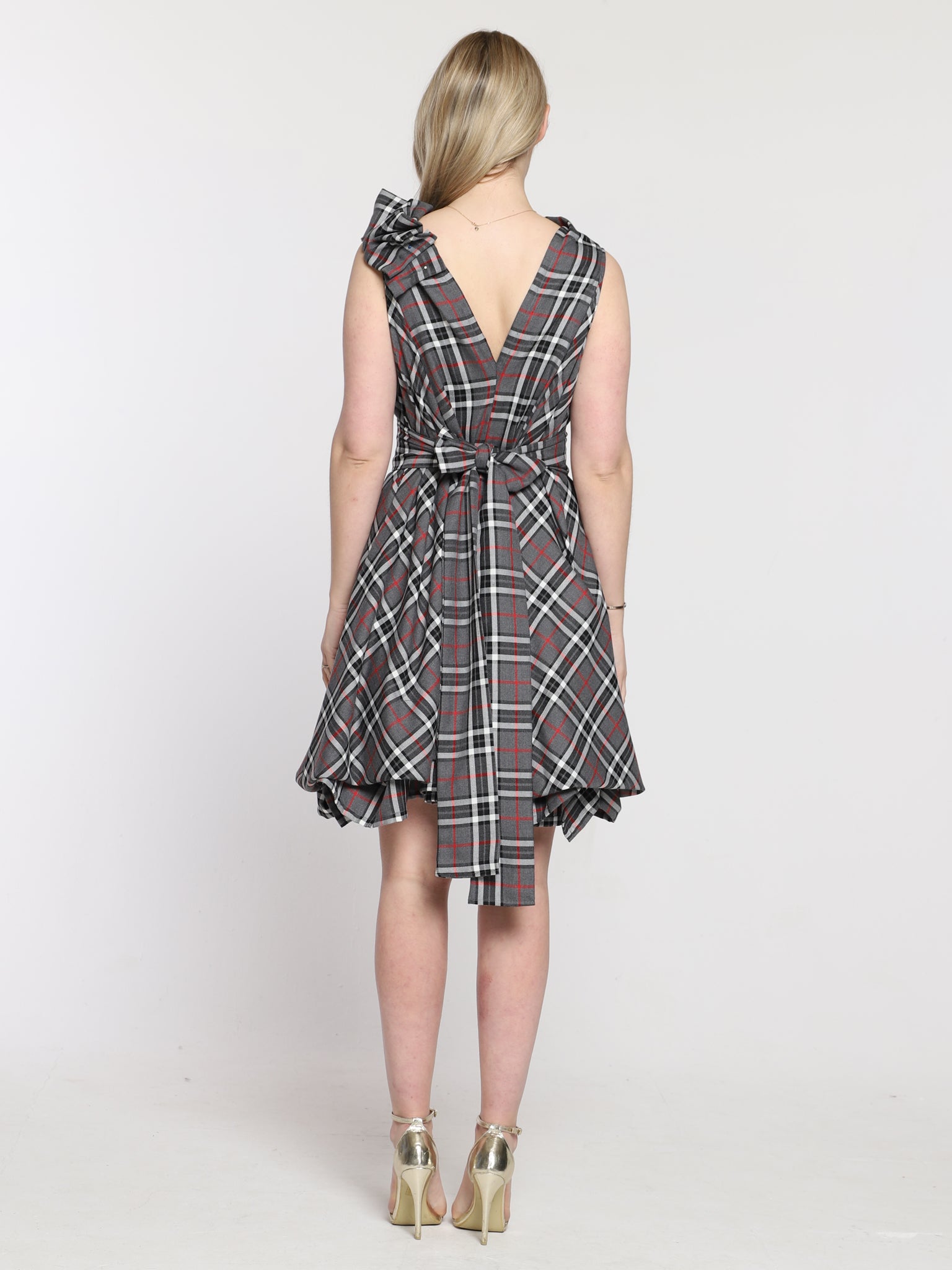 Grey and Red Tartan Mia Dress