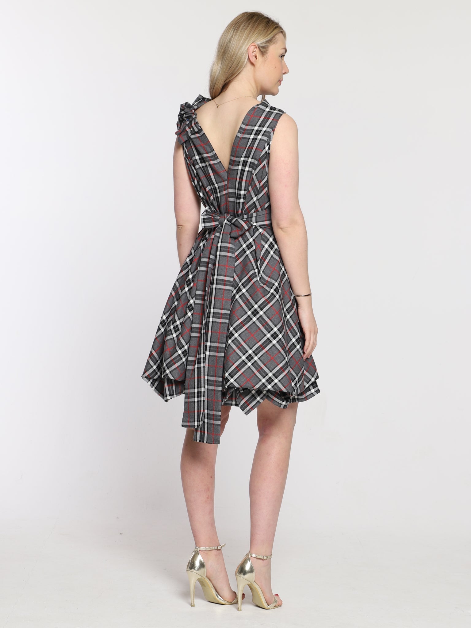 Grey and Red Tartan Mia Dress