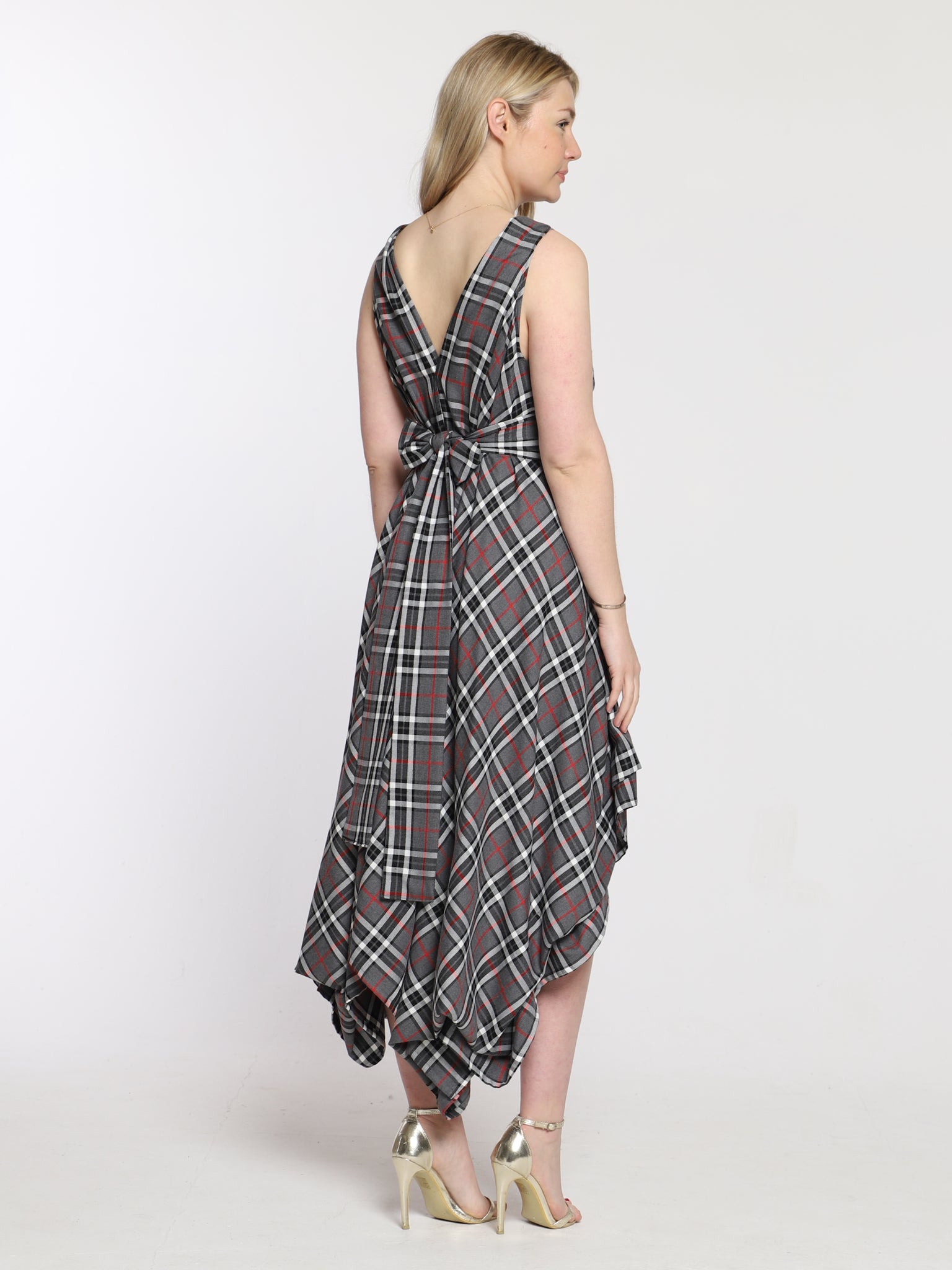 Grey and Red Tartan Wendy Dress