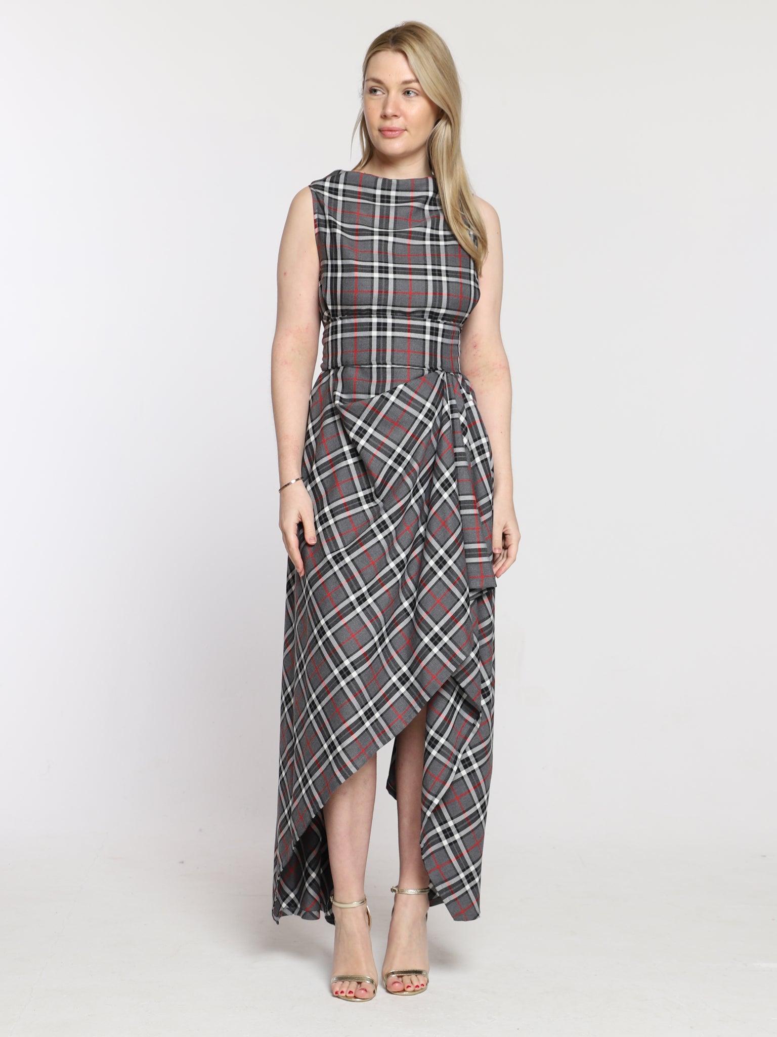 Grey and Red Tartan Ivy Dress