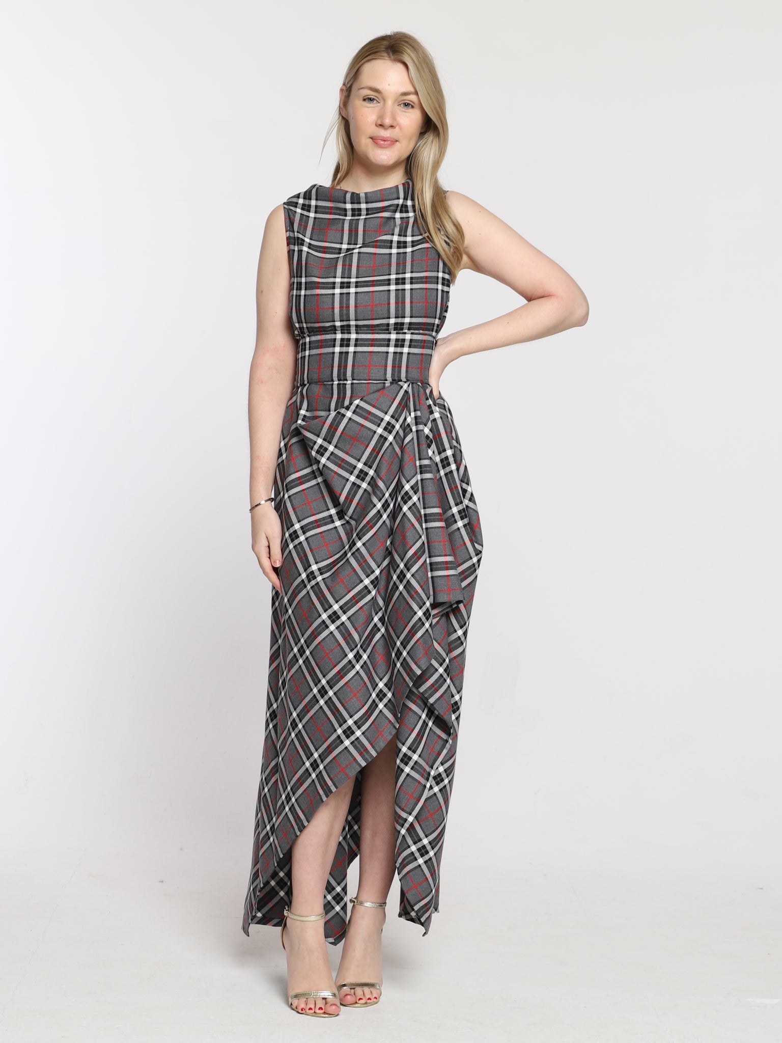 Grey and Red Tartan Ivy Dress