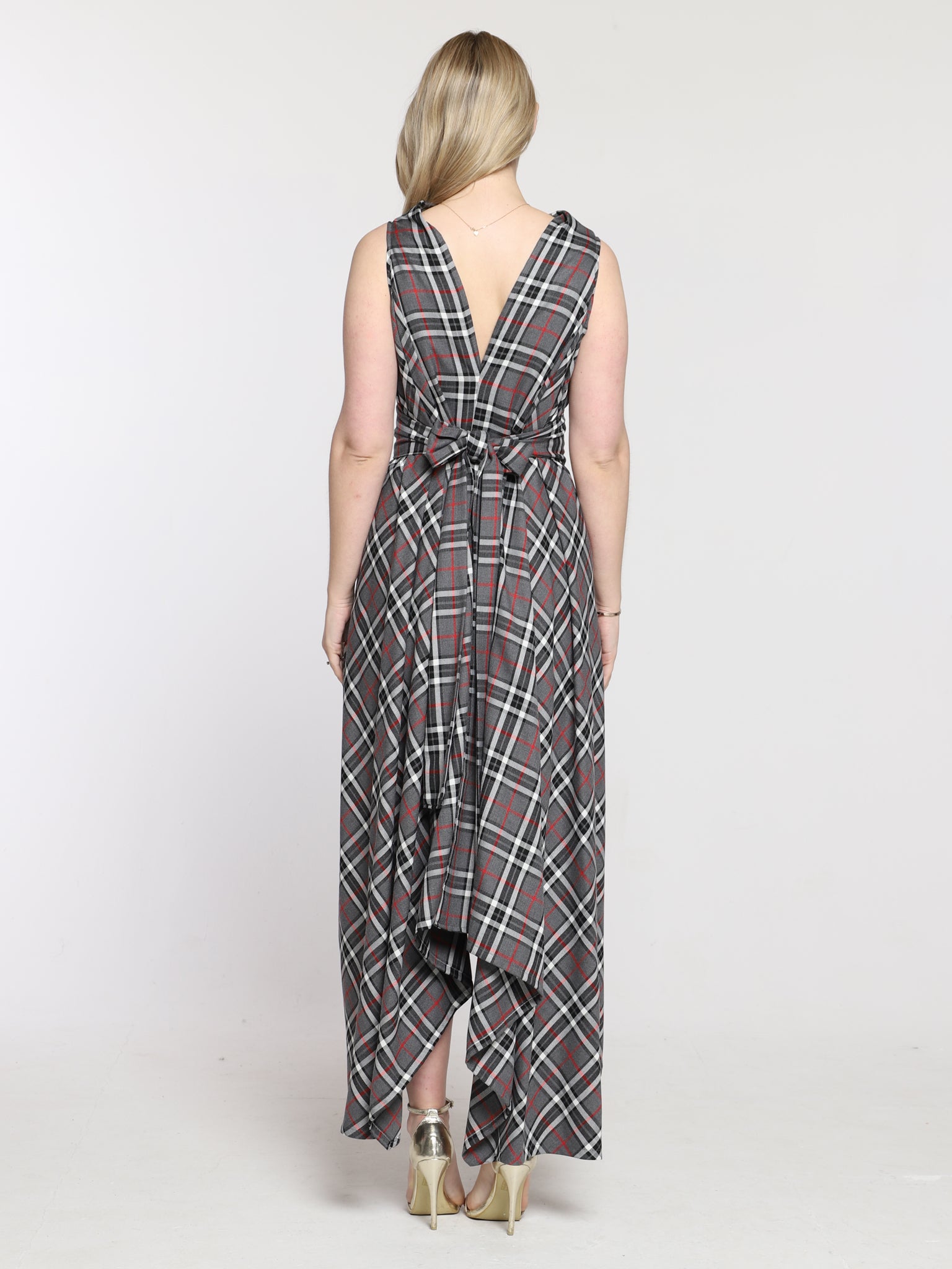 Grey and Red Tartan Ivy Dress